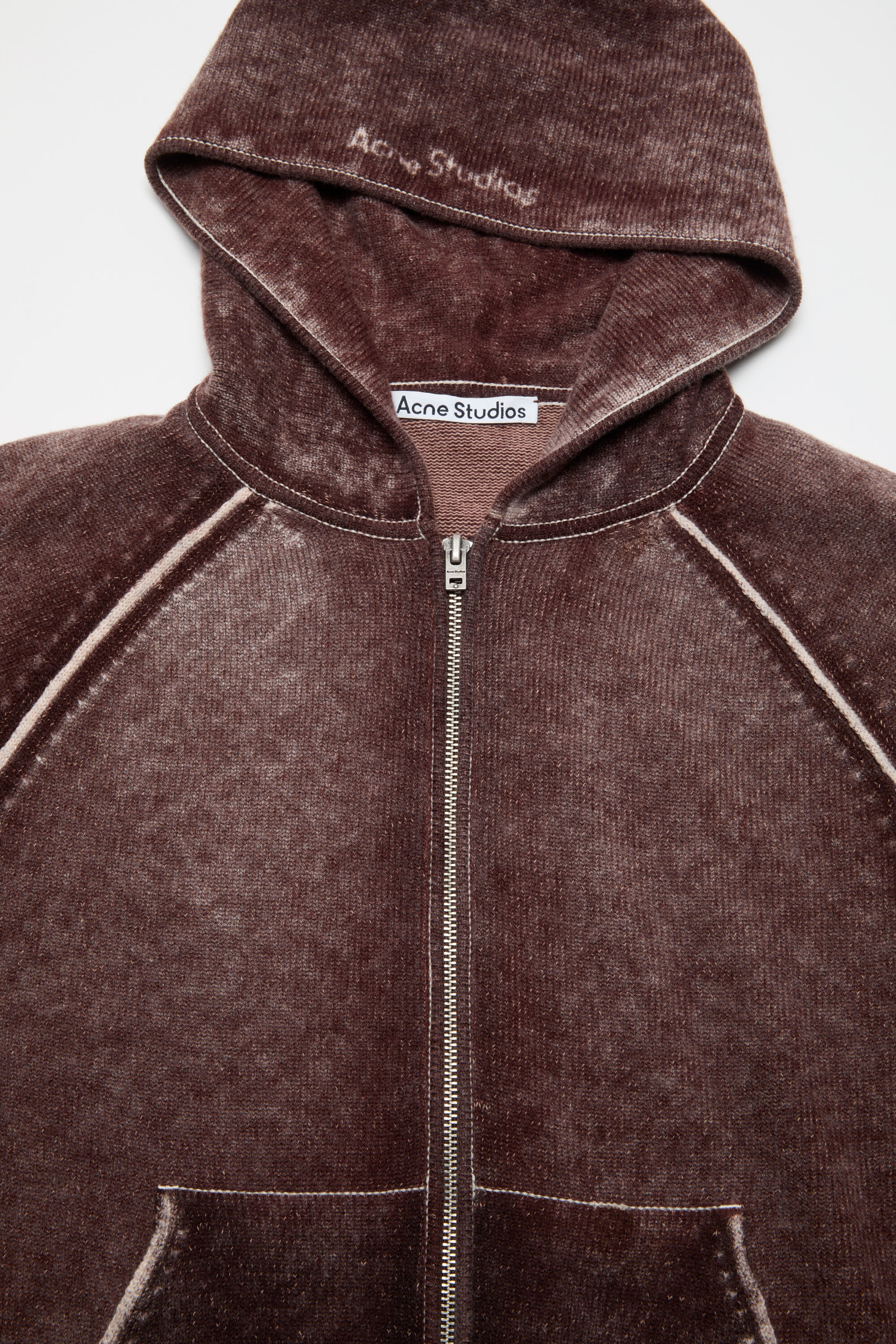 Acne Studios - Hooded zipper sweater - Dark burgundy