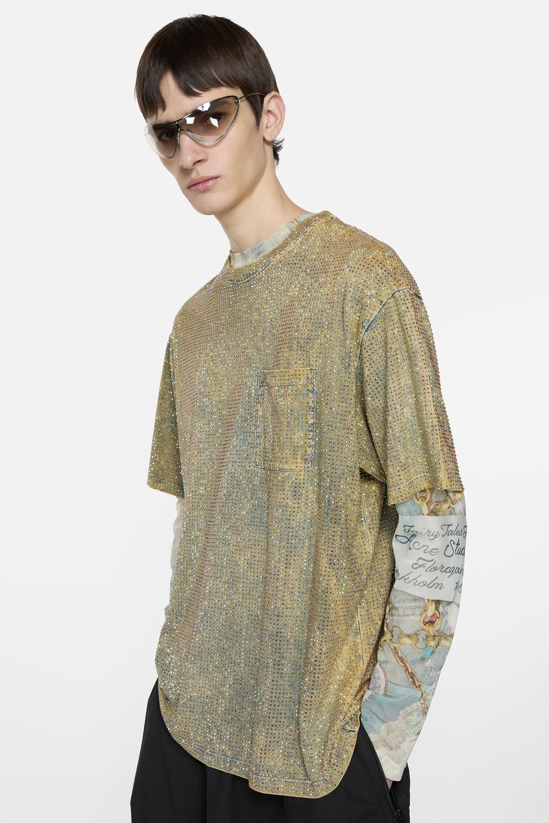 Rhinestone t-shirt, Mid Blue, 2000x