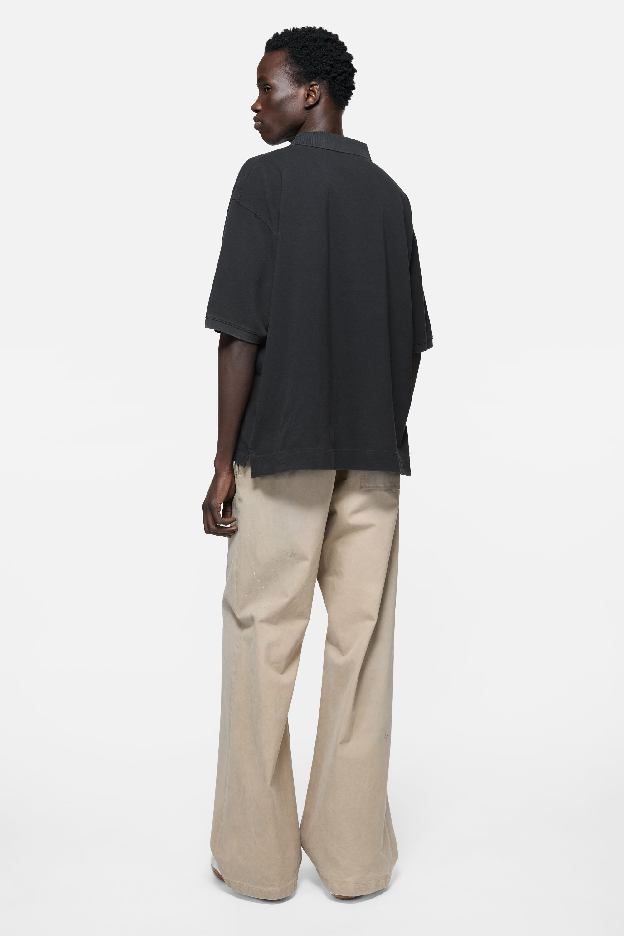 Acne Studios - Washed logo polo - Black