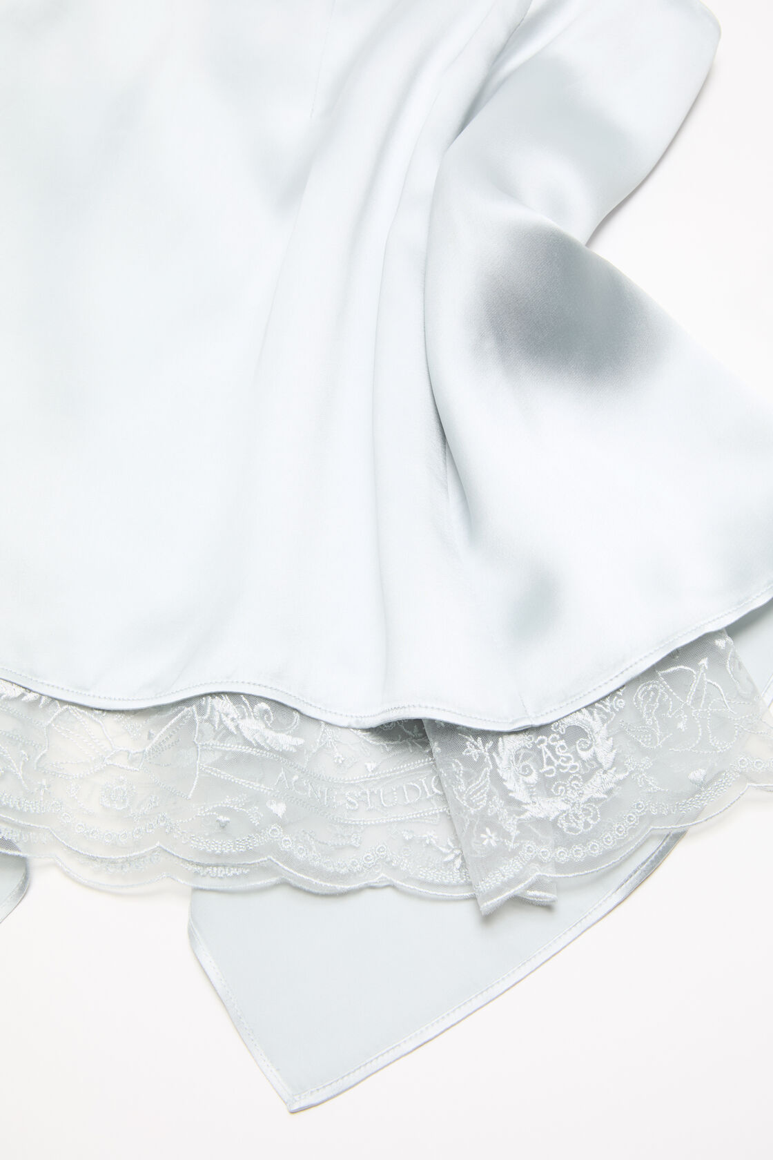 Ruffled satin skirt, Ice blue, 2000x