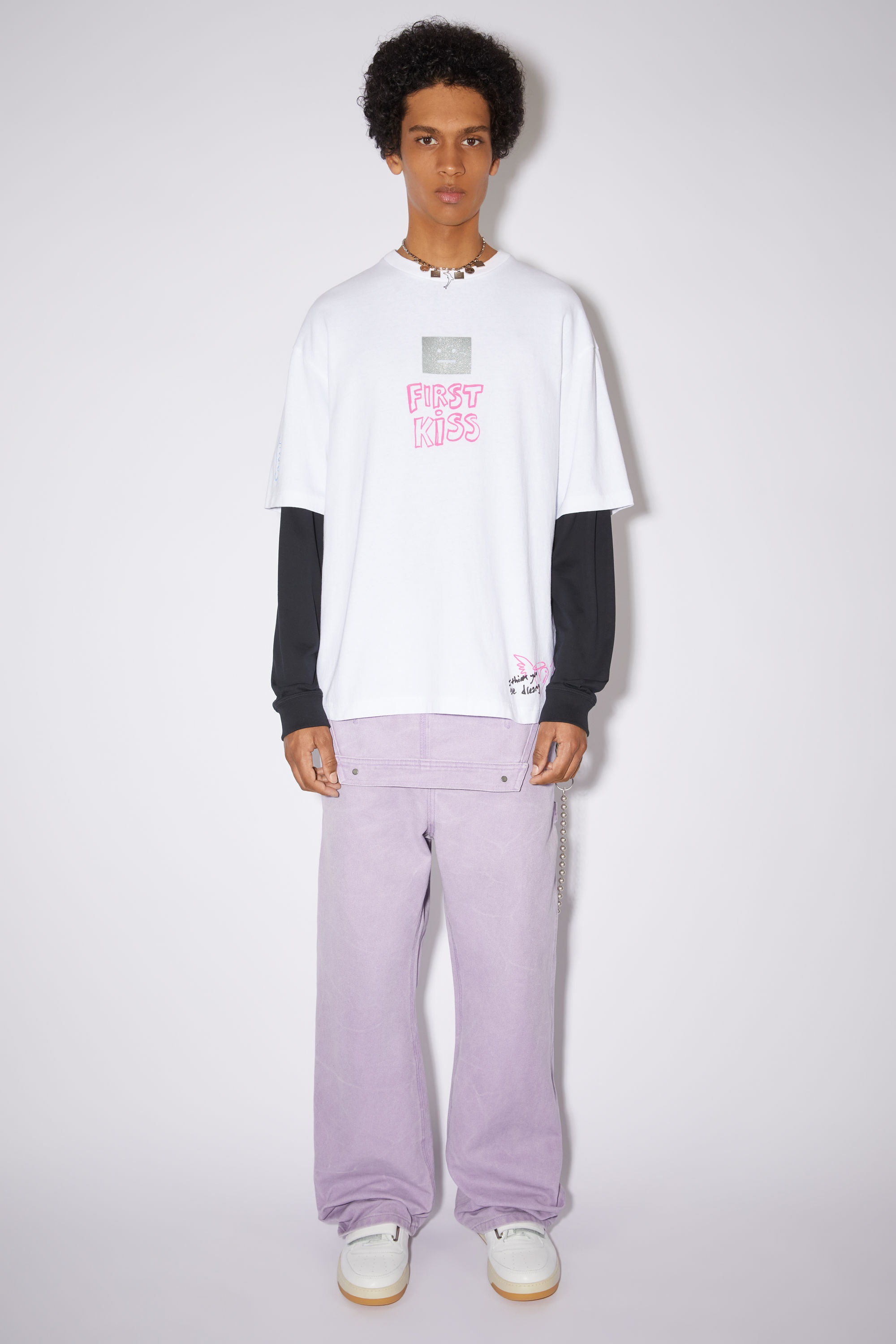 Acne Studios - Scribbles t-shirt- Relaxed fit - Optic White