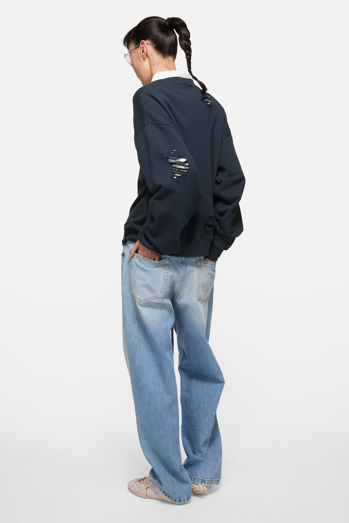 Logo fleece sweatshirt, Dark navy, 2000x