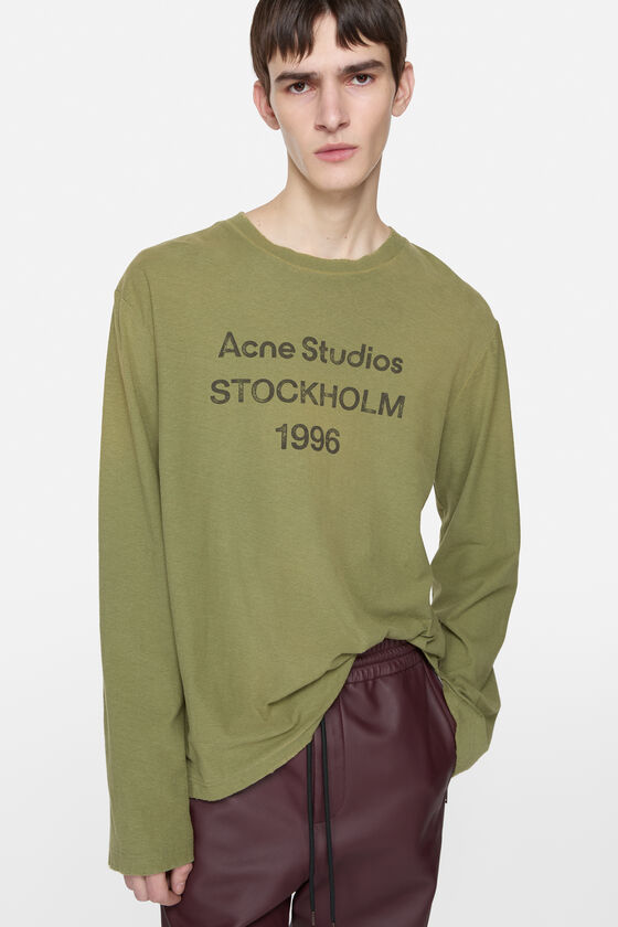 Acne Studios - ロゴTシャツ - リラックスフィット - オリーブグリーン