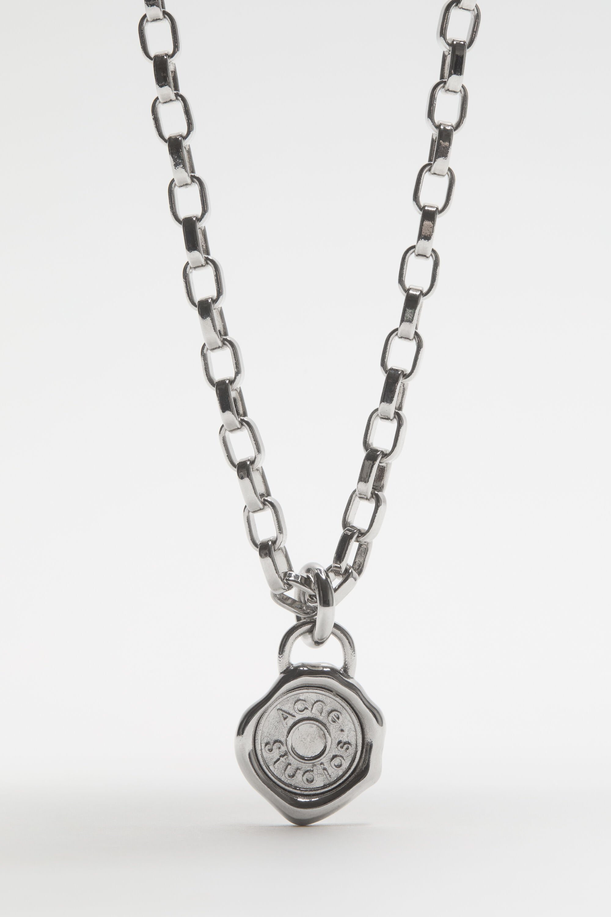 Acne Studios - Logo stamp pendant necklace - Silver