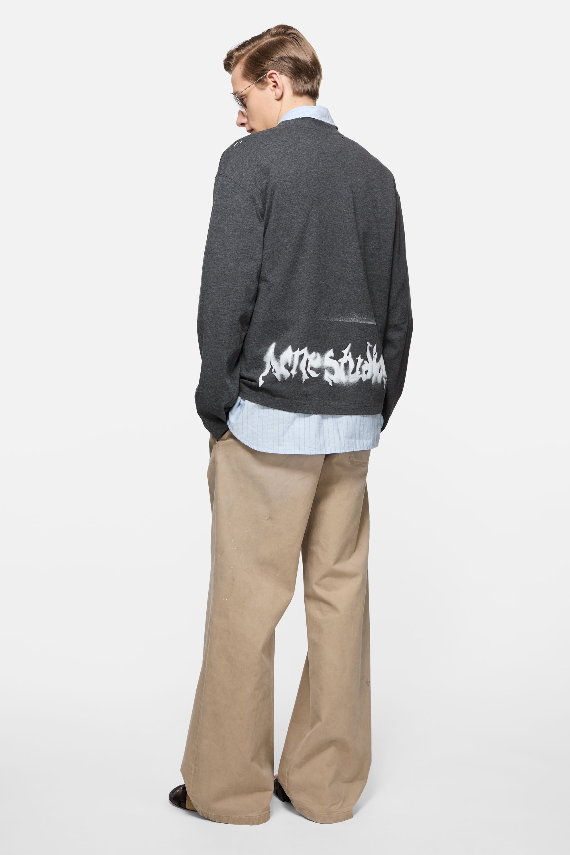レア！acne グラデーションシャツ Acne Studios - Gothic logo t-shirt - Faded black