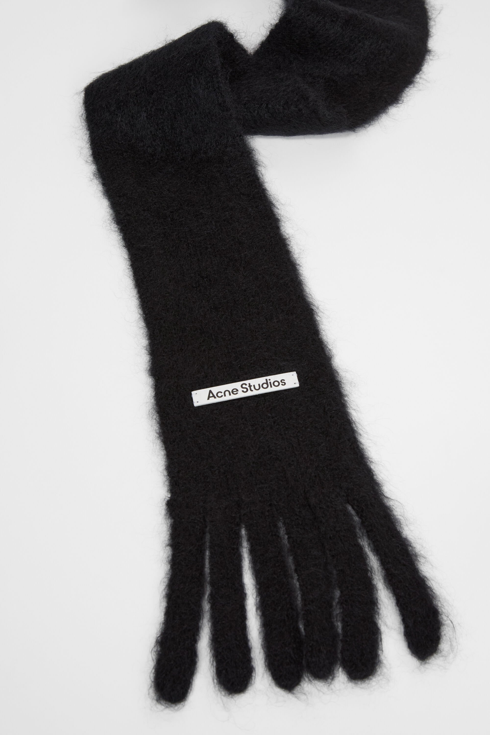 Acne Studios マフラー Black Acne Studios - Mohair logo scarf - Black