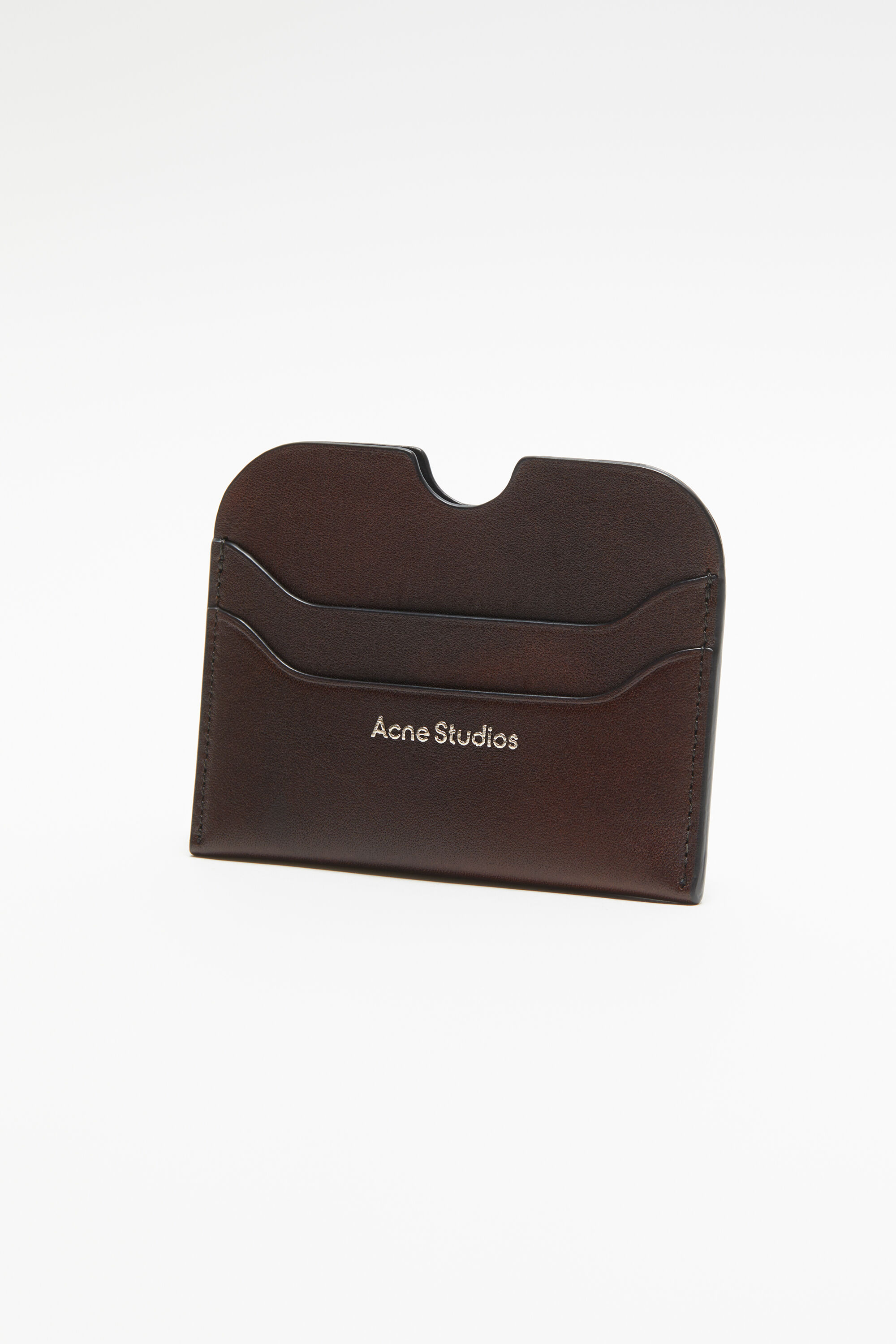 Acne Studios - Leather card holder - Dark brown