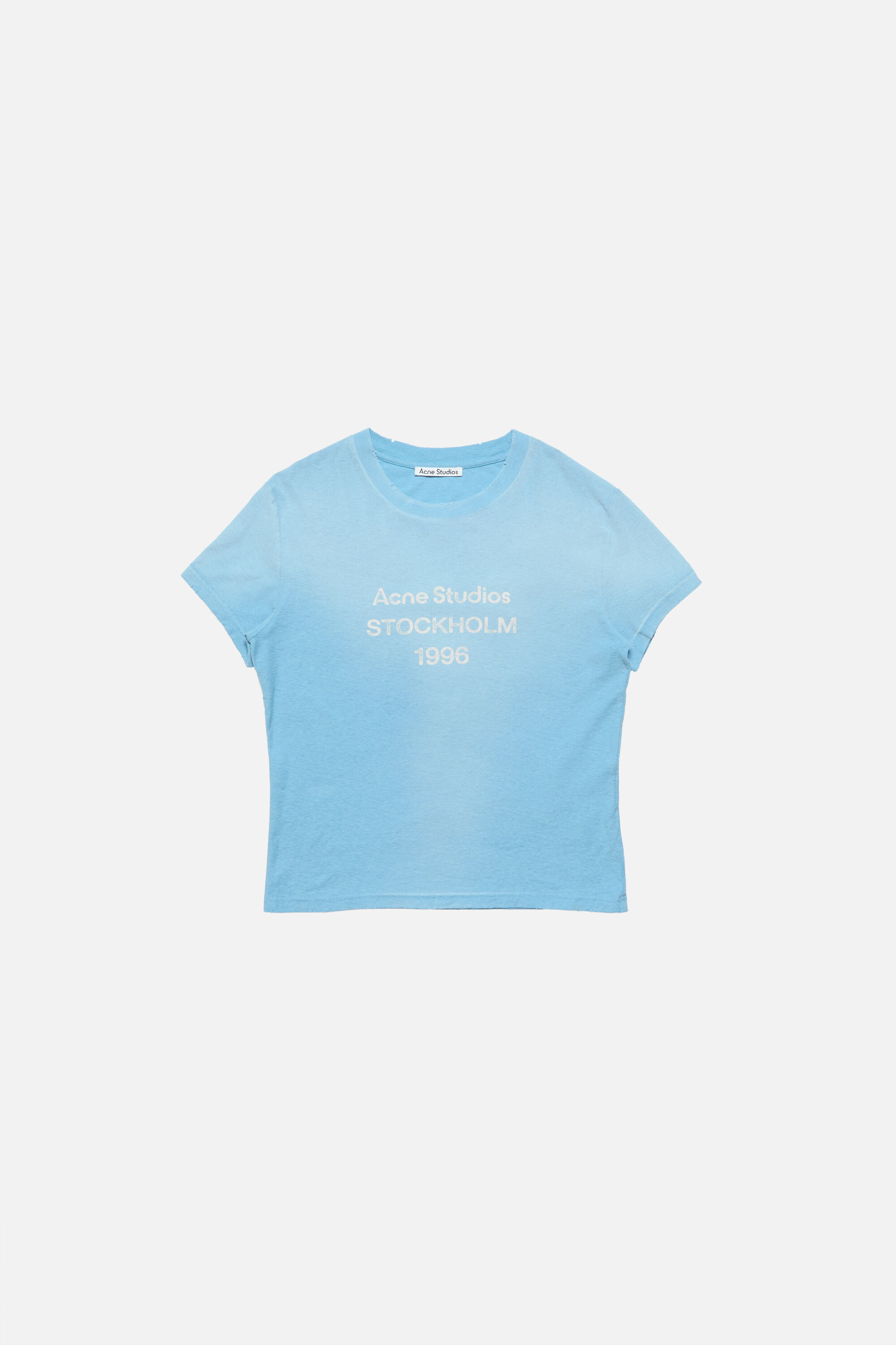 ACNEボーダーTシャツ Acne Studios - Fitted logo t-shirt - Cornflower blue