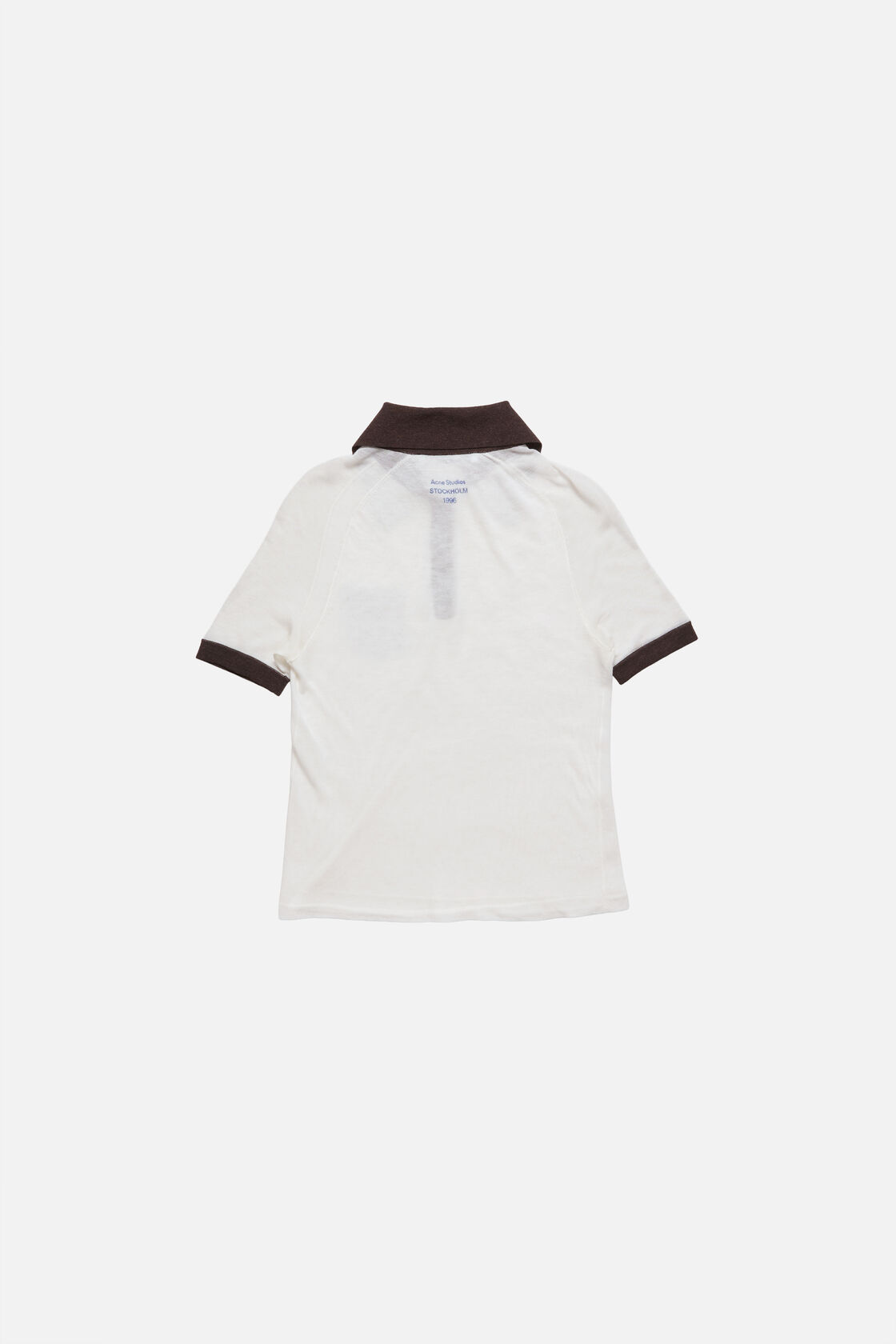 Sheer polo knit, White/brown, 2000x