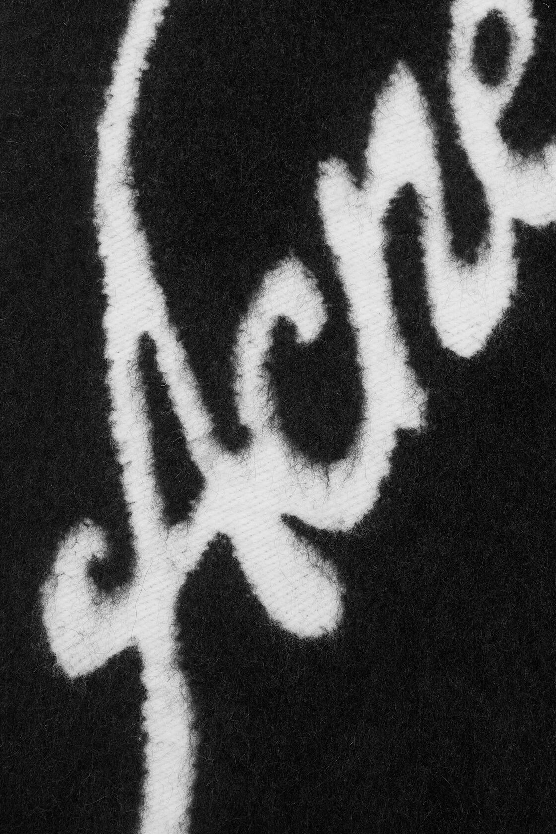 ウールロゴスカーフ, ブラック/グレー, 2000x