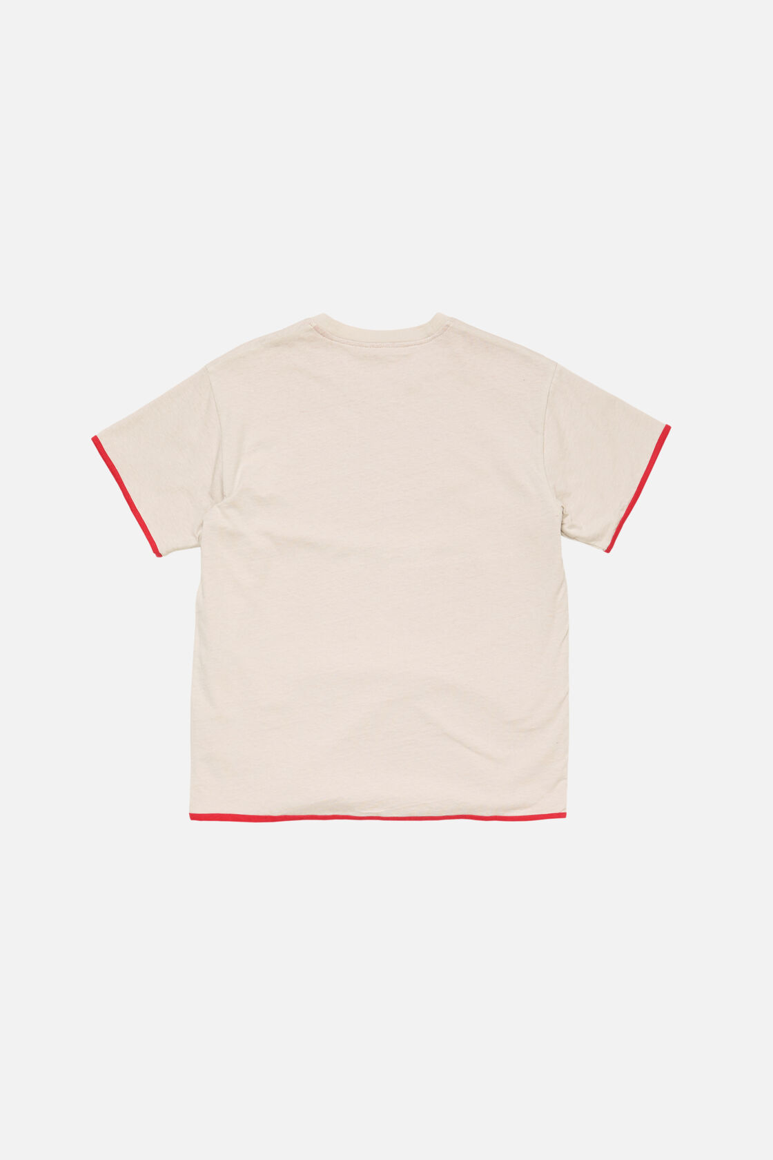 压花徽标T恤, 白色/红色, 2000x