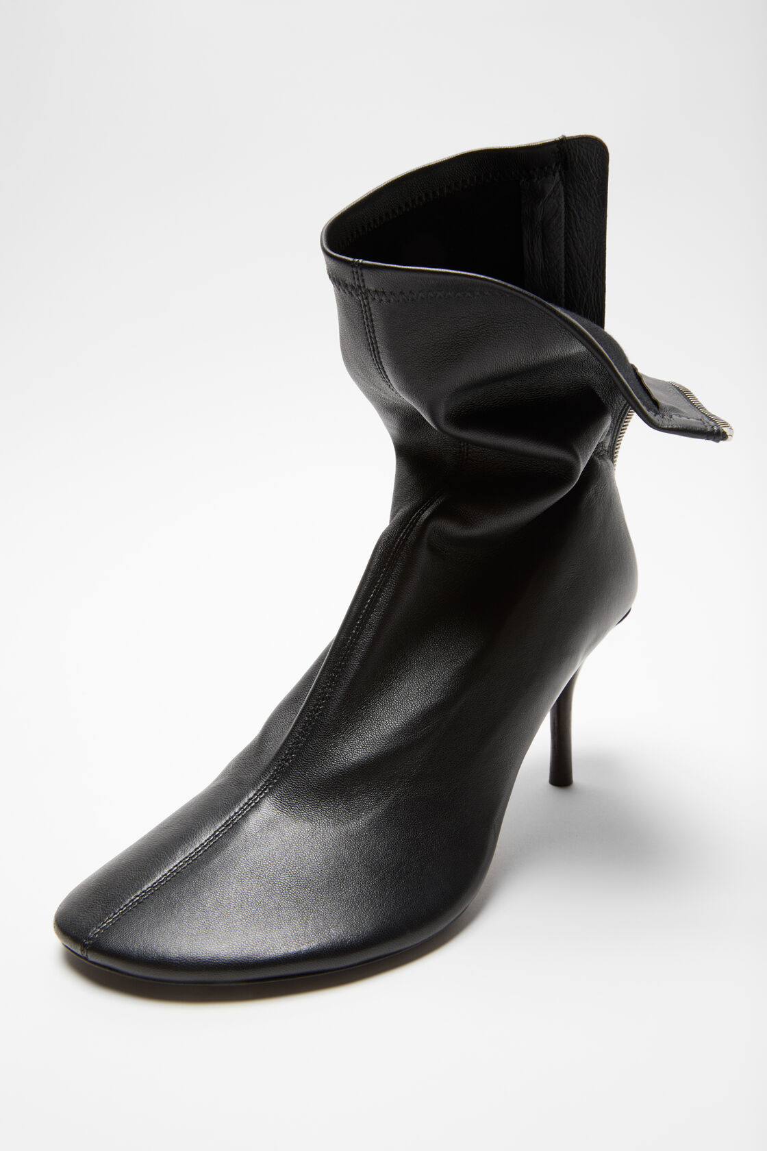 レザーアンクルブーツ, ブラック, 2000x