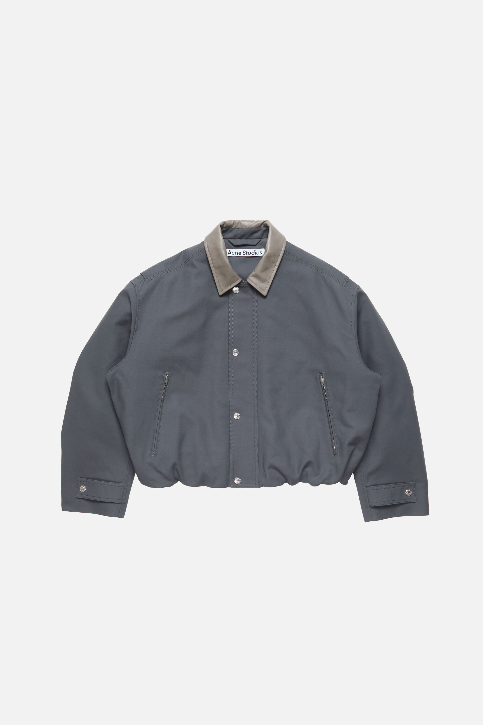 Acne Studios - Bomber with faux leather collar - Navy