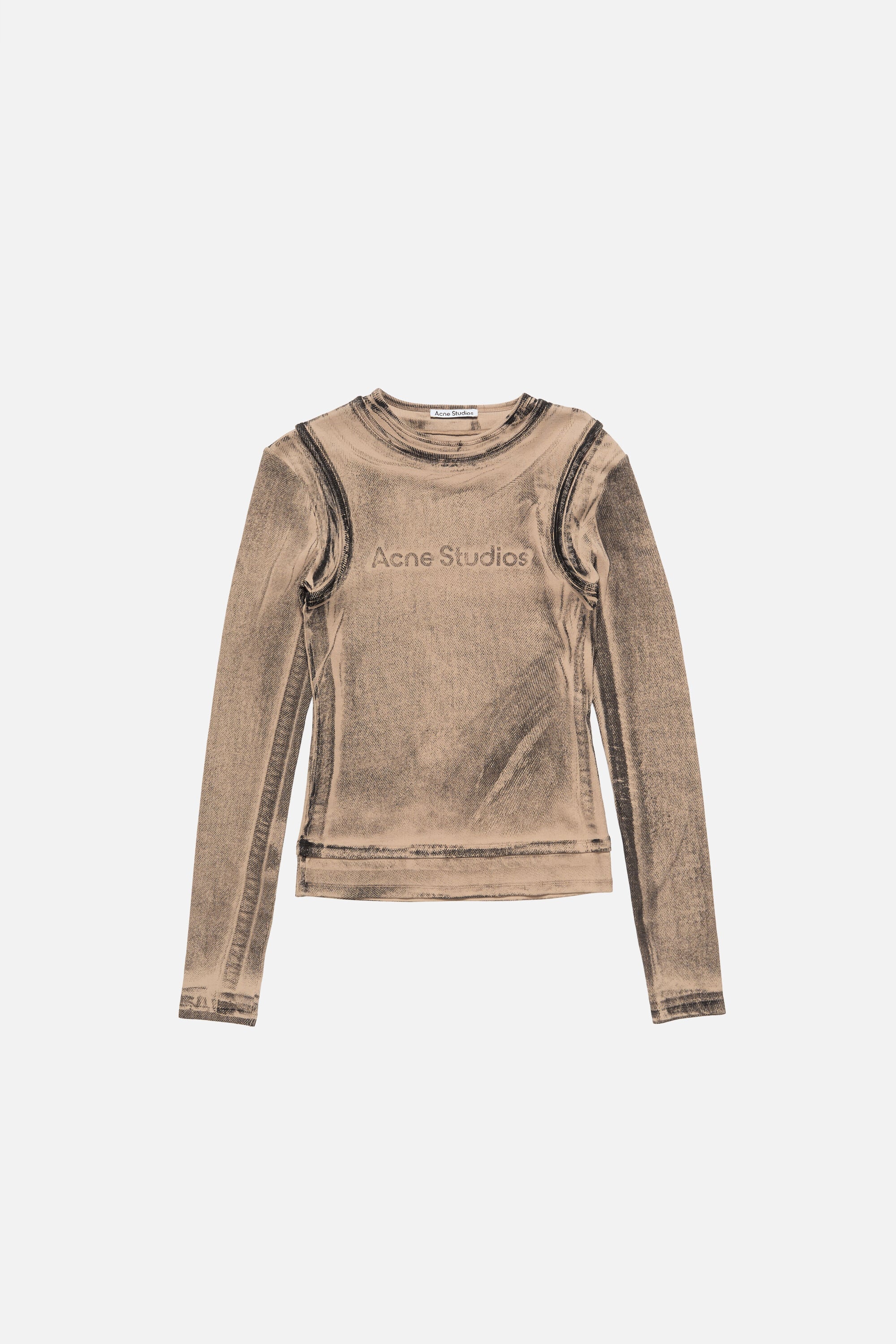 Acne Studios - Layered Printed T-shirt - Pumpkin orange