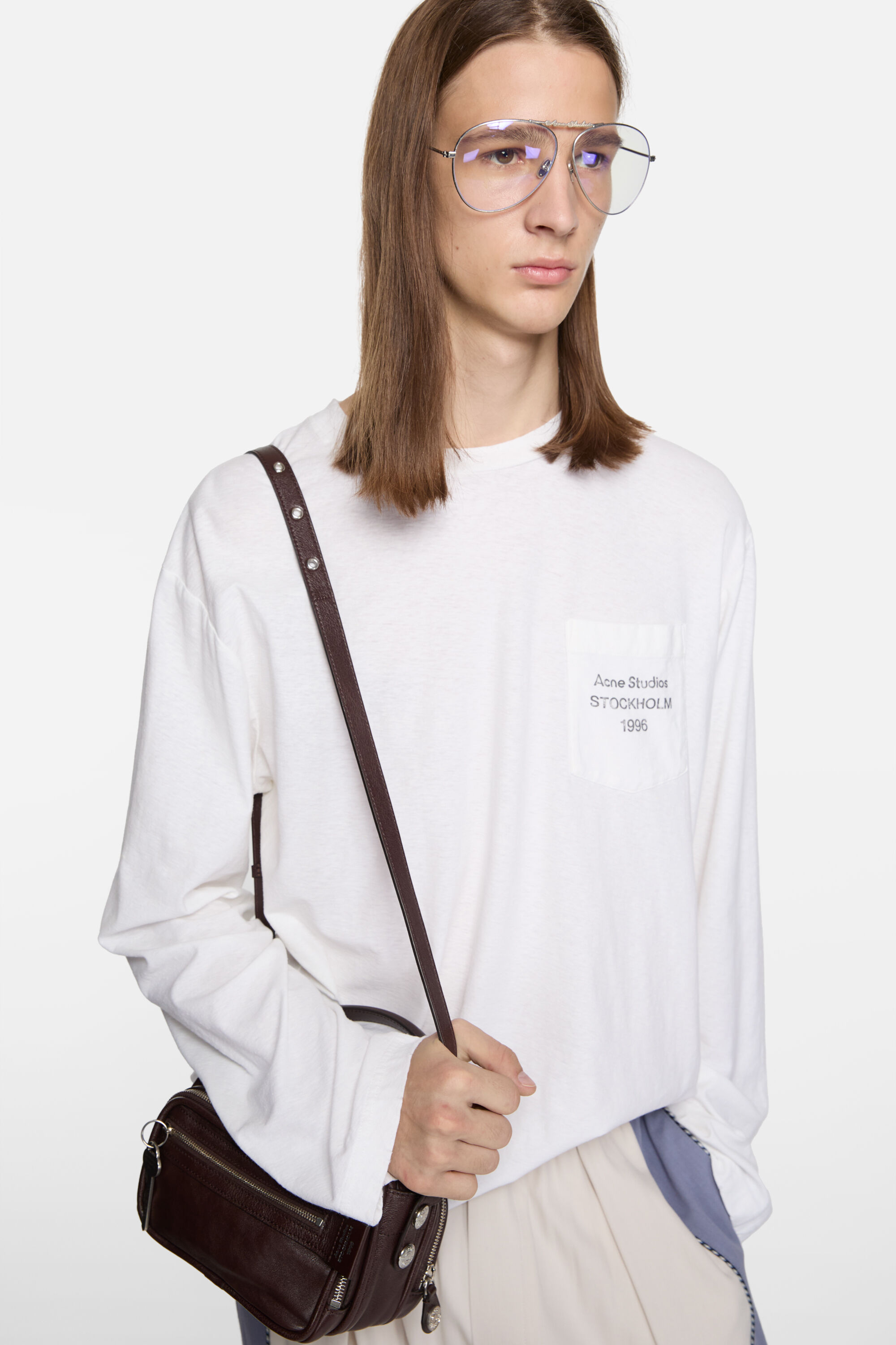 アクネTシャツ Acne Studios - ロゴTシャツ - リラックスフィット - オプティックホワイト