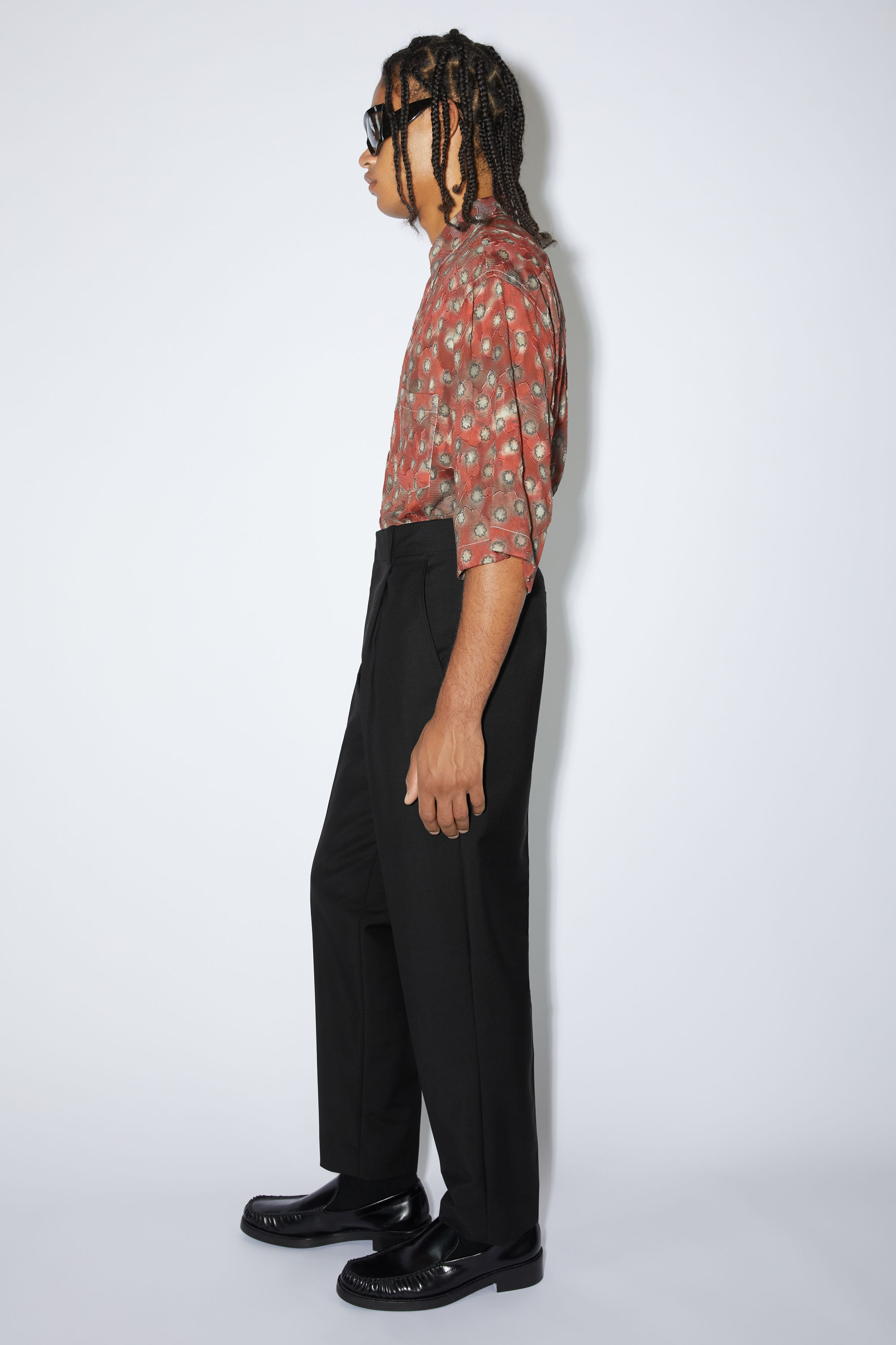 Wool-blend tailored trousers
