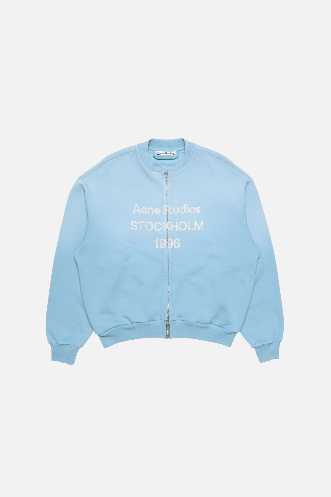 Washed zip-up cardigan, Cornflower blue, 2000x