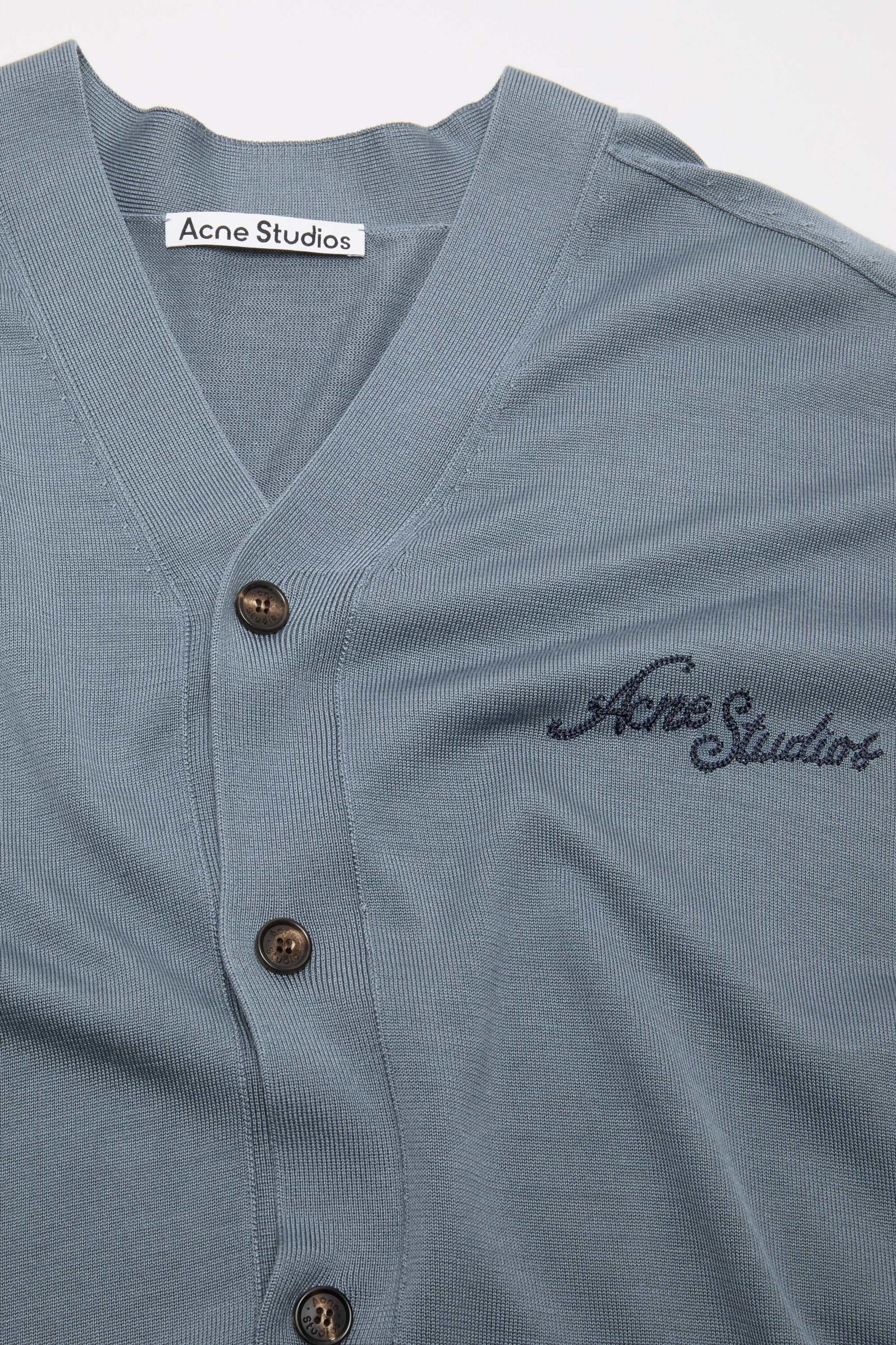 Acne Studios - Silk v-neck cardigan - Dusty blue