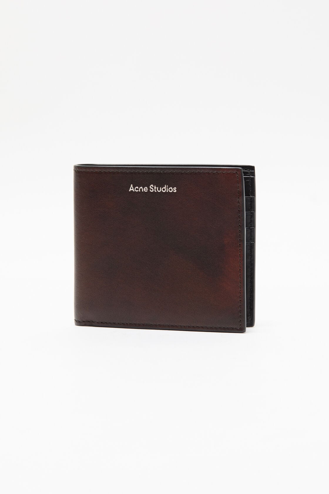 Folded leather wallet, Dark brown, 2000x