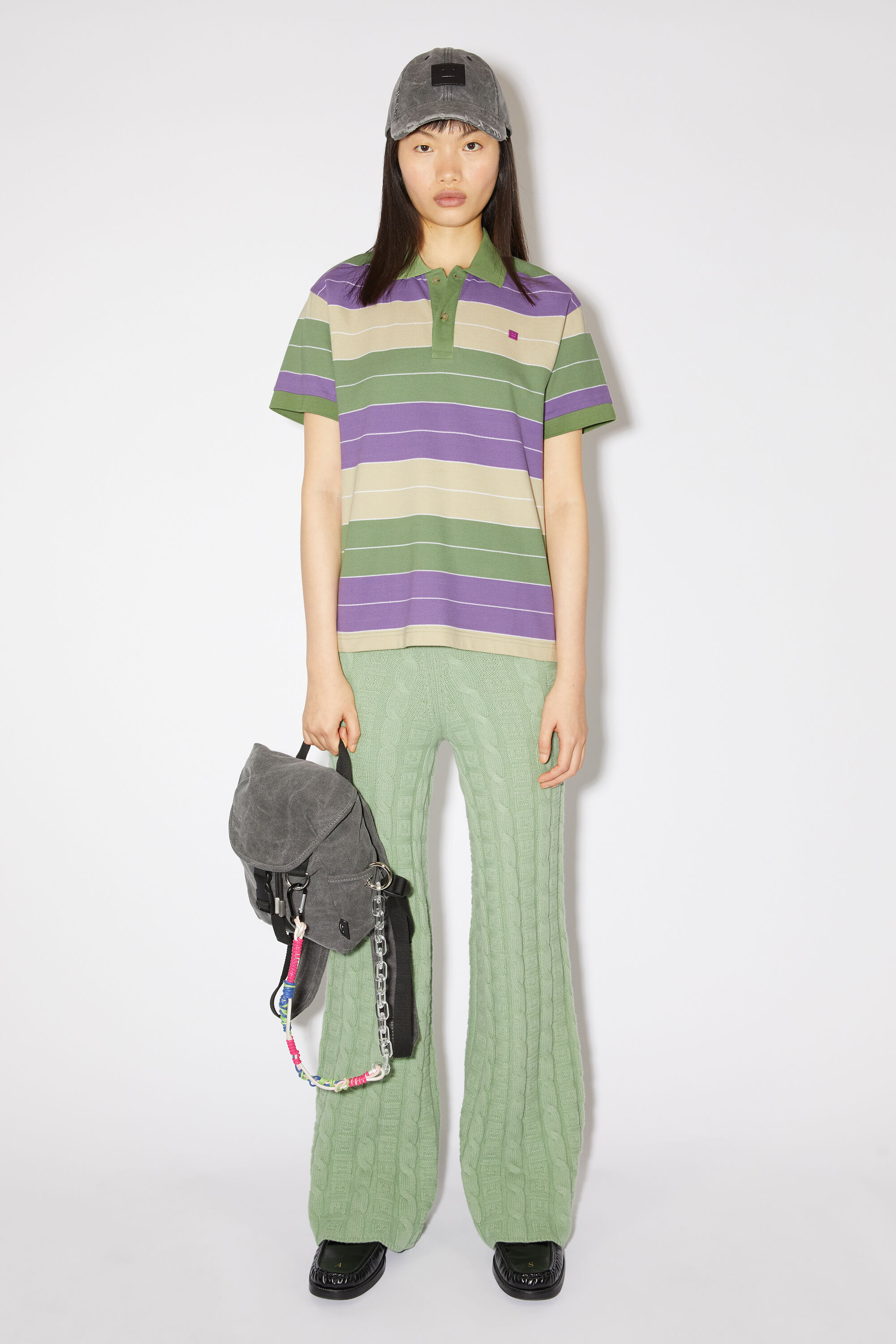 아크네 스튜디오 Acne Studios Polo t-shirt - Regular fit - Purple/green