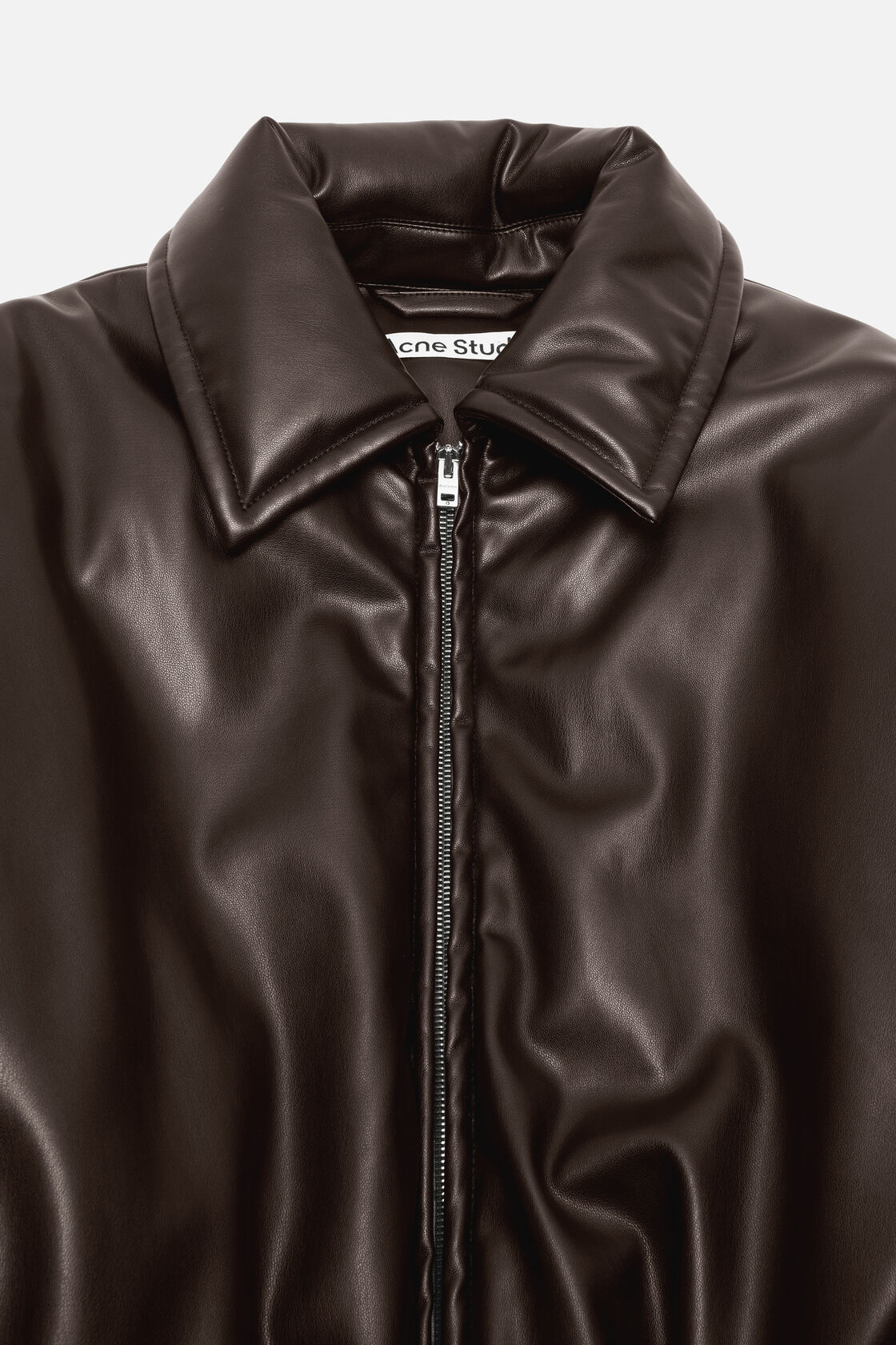 Faux leather bomber jacket, Chocolate brown, 2000x