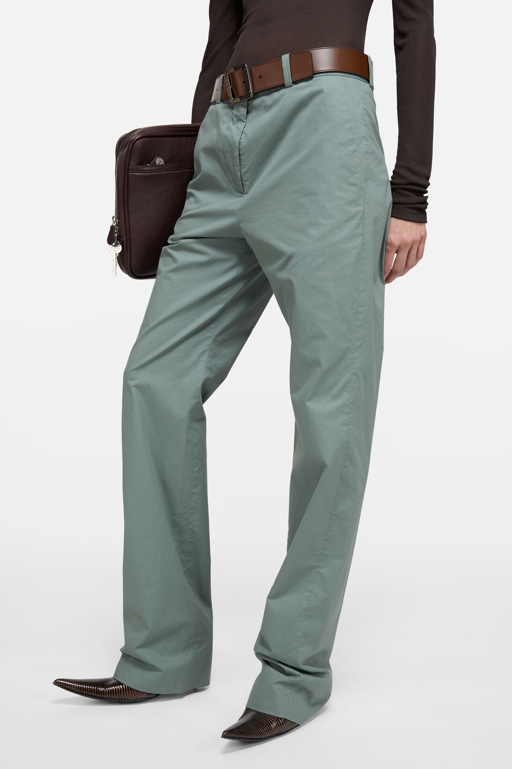 Acne Studios - Coated twill suit trousers - Eucalyptus green