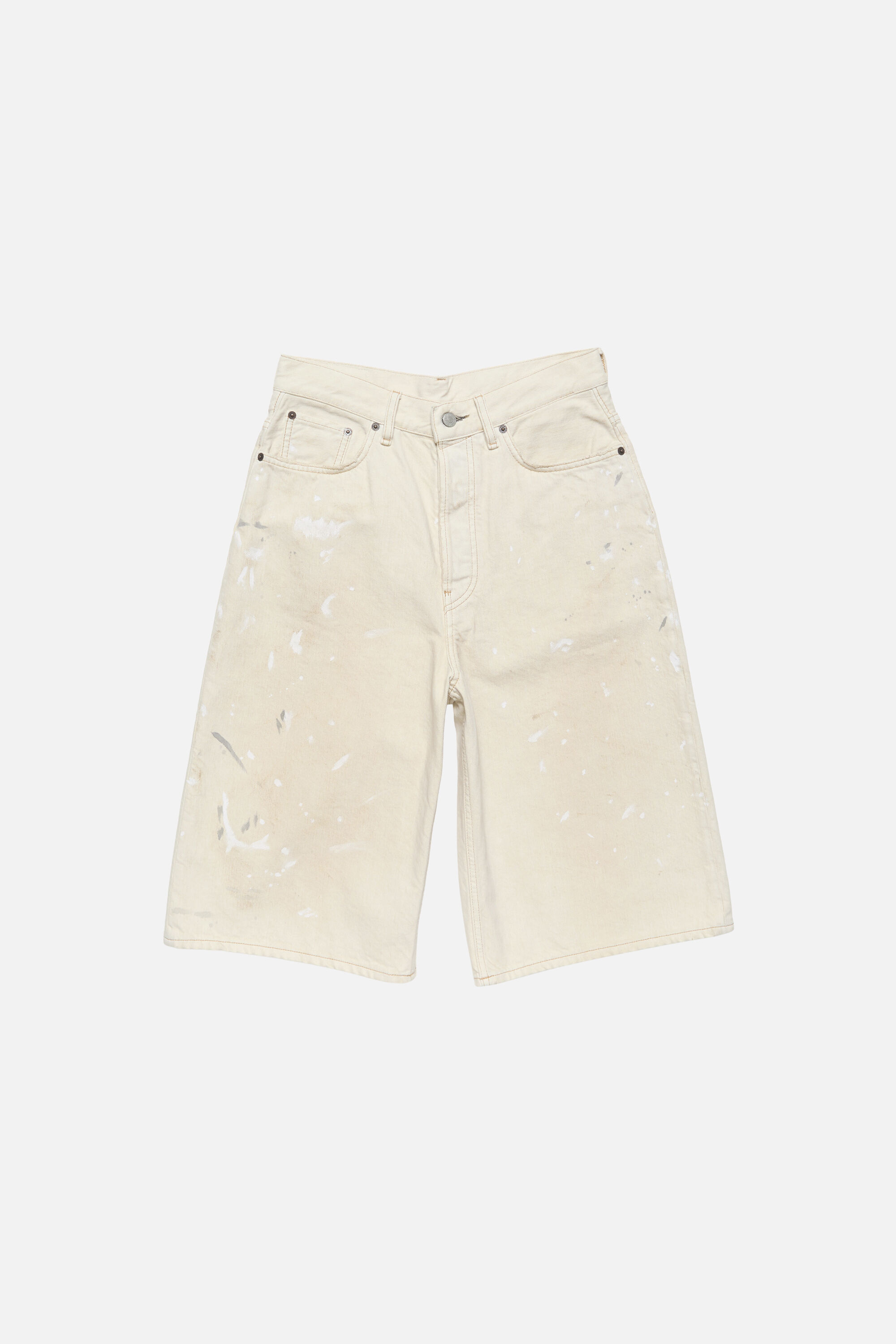 Acne Studios - Stained denim shorts - White