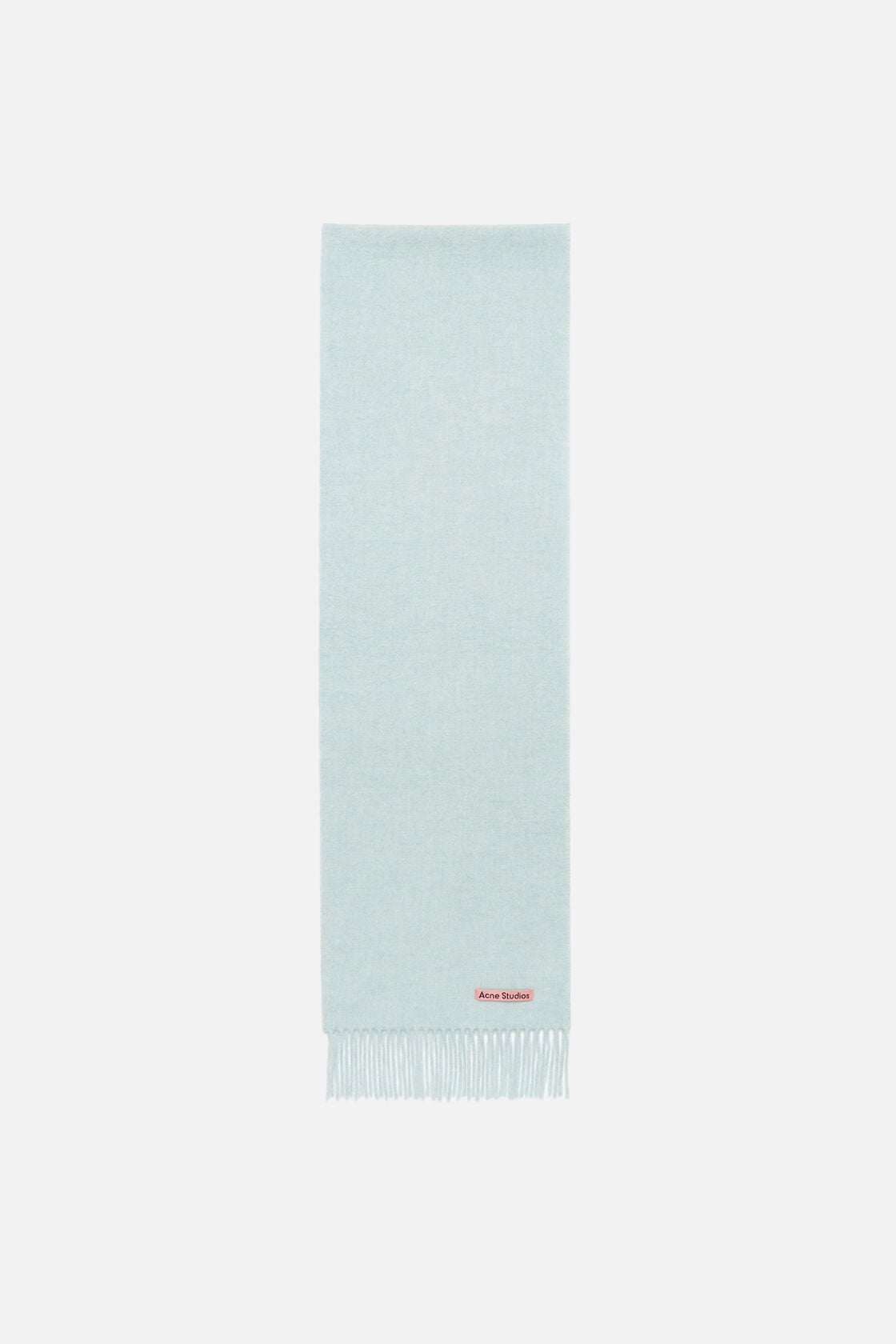 Fringe wool scarf - skinny, Ice Blue Melange, 2000x