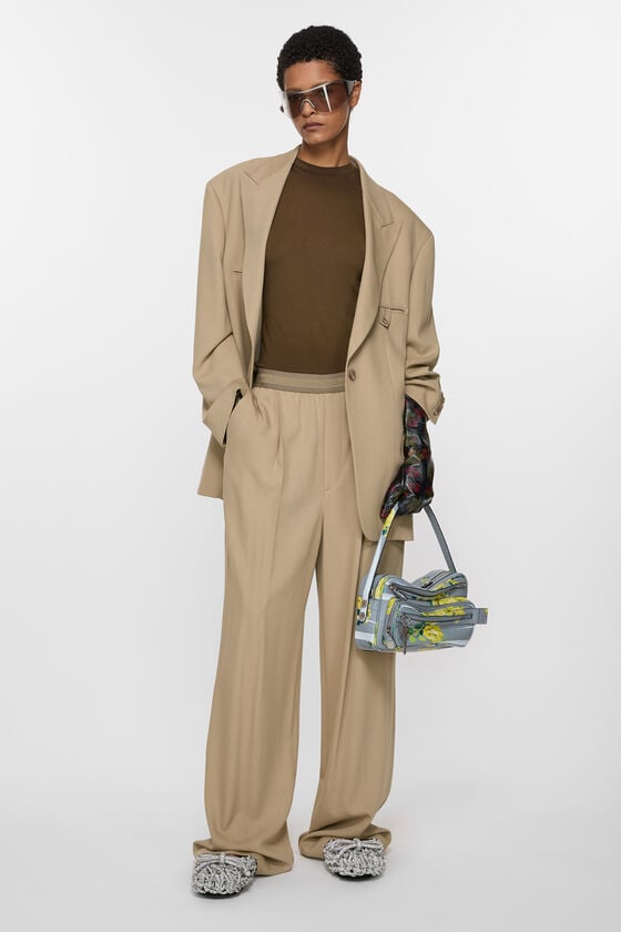 Acne Studios - ロゴテープトラウザーズ - キャメルベージュ