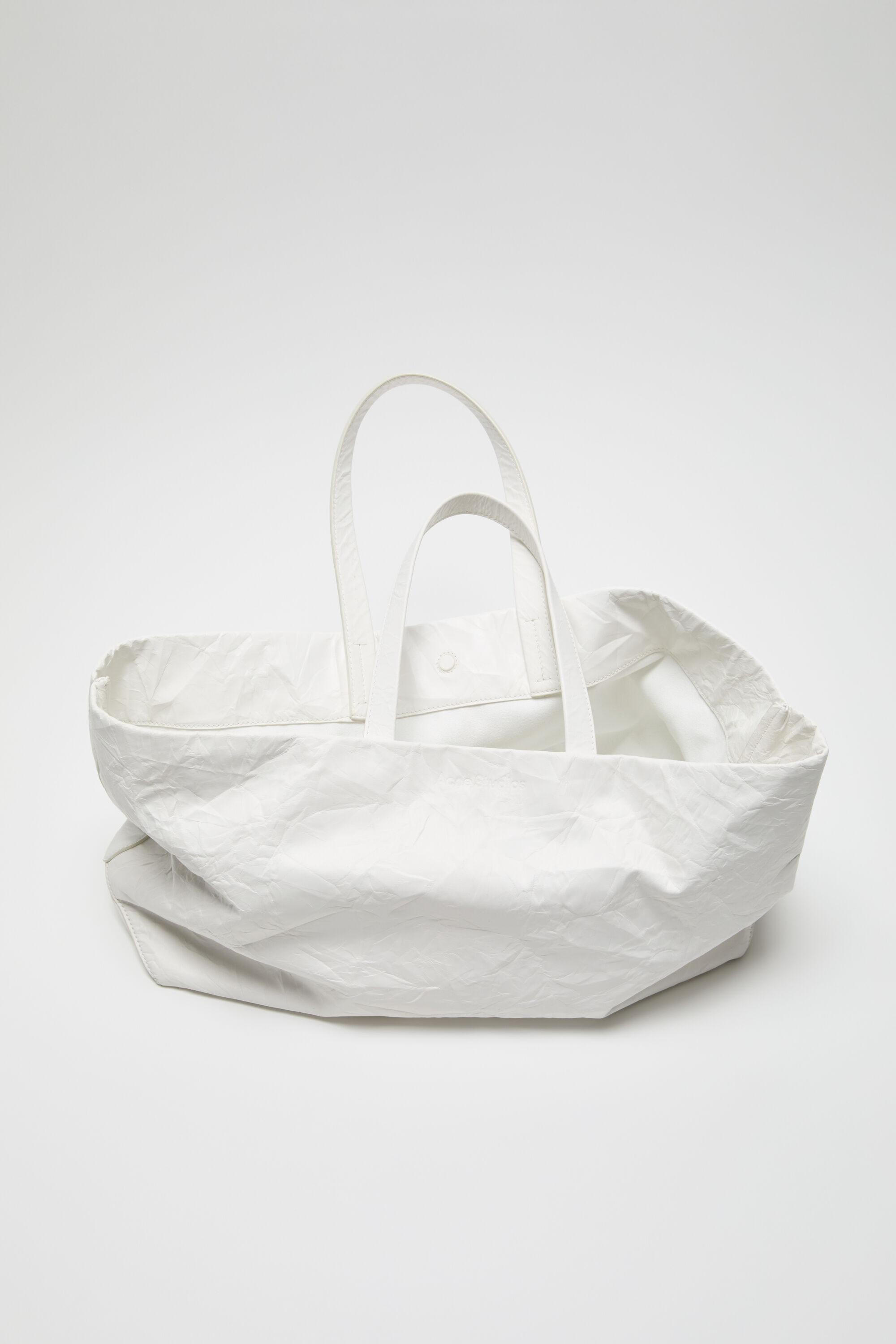 Acne Studios - Leather tote with logo - White