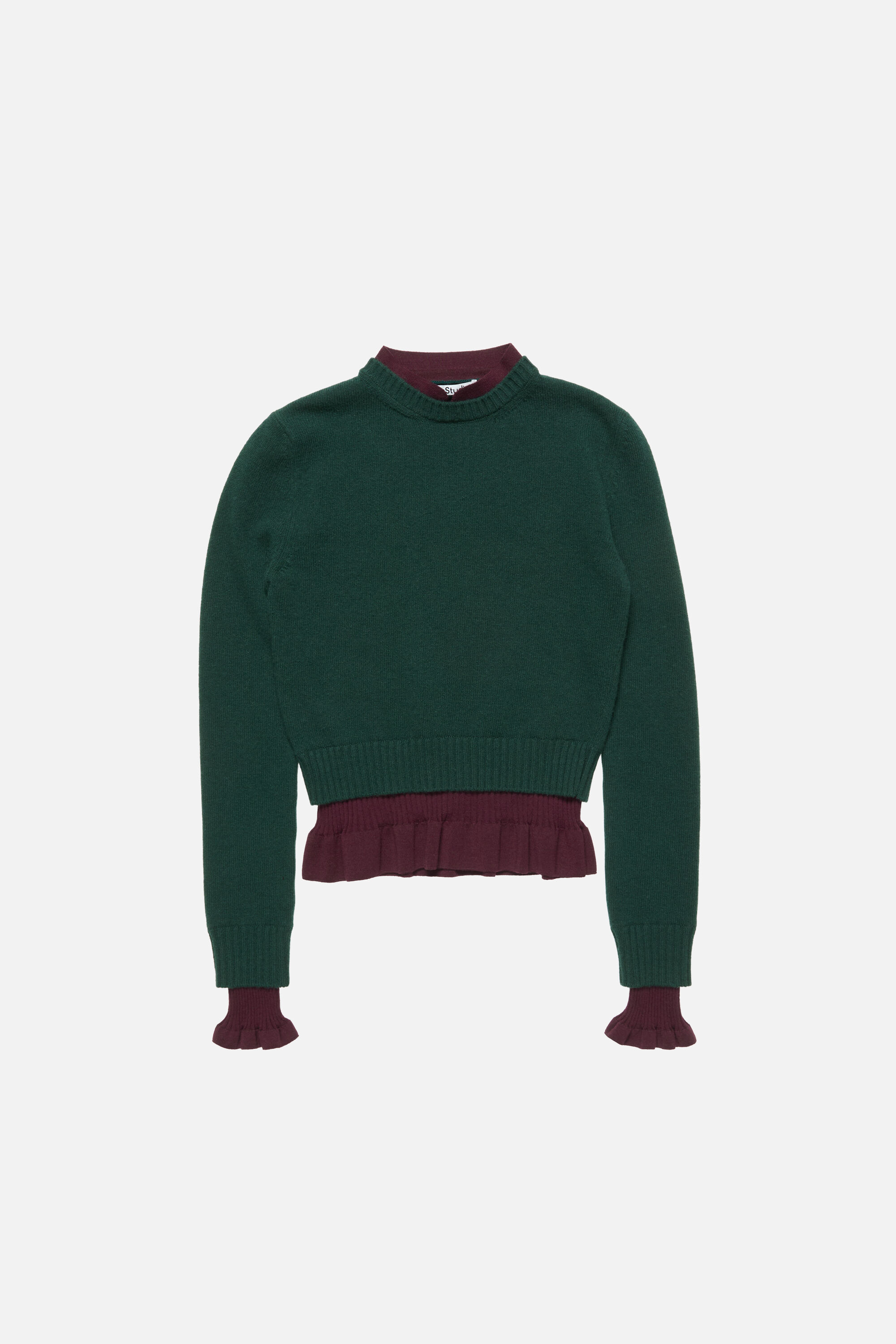 Acne Studios - Layered knit sweater - Dark green
