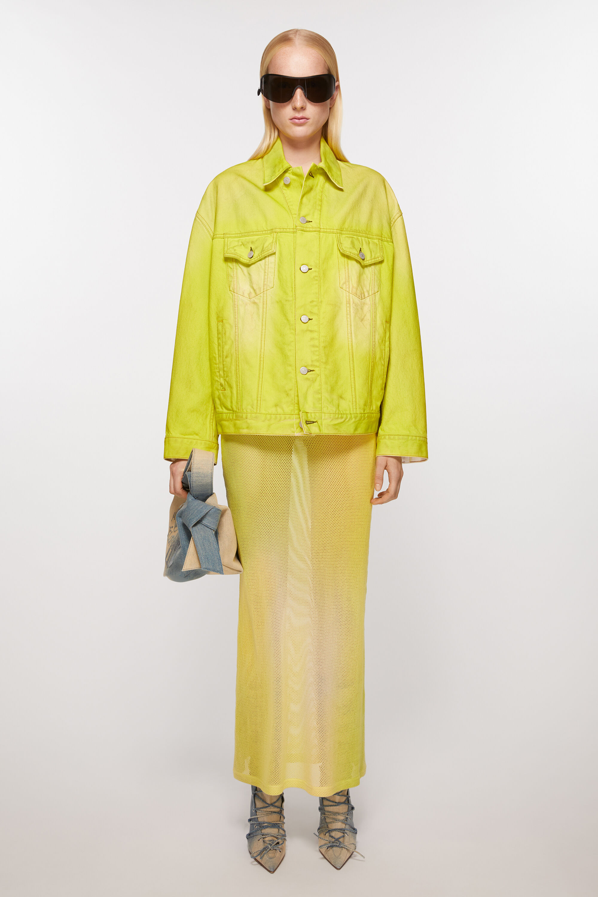아크네 스튜디오 Acne Studios Denim jacket - Oversized fit - Neon yellow