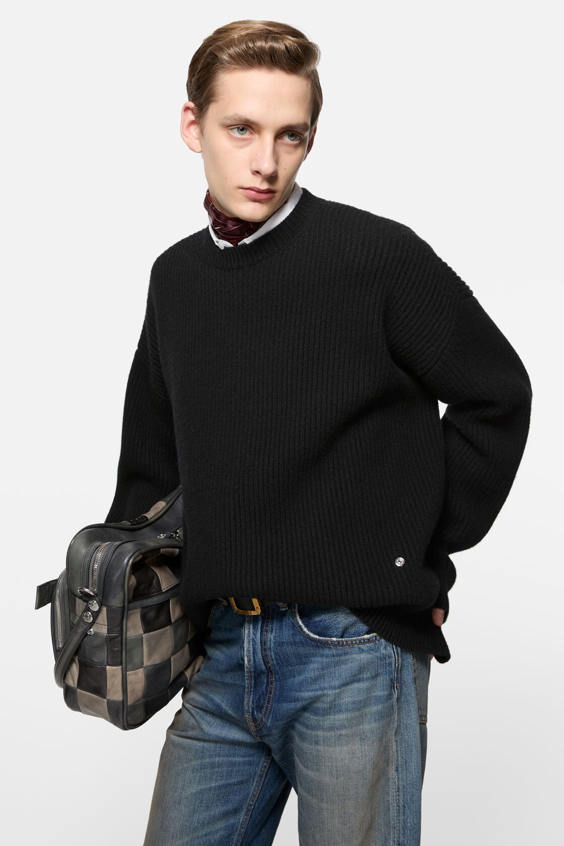 Chunky cashmere sweater, Black, 2000x