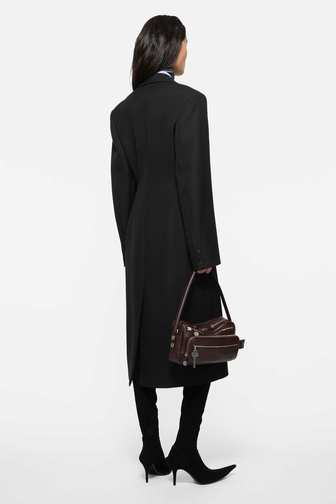 Double-breasted wool coat, Black, 2000x