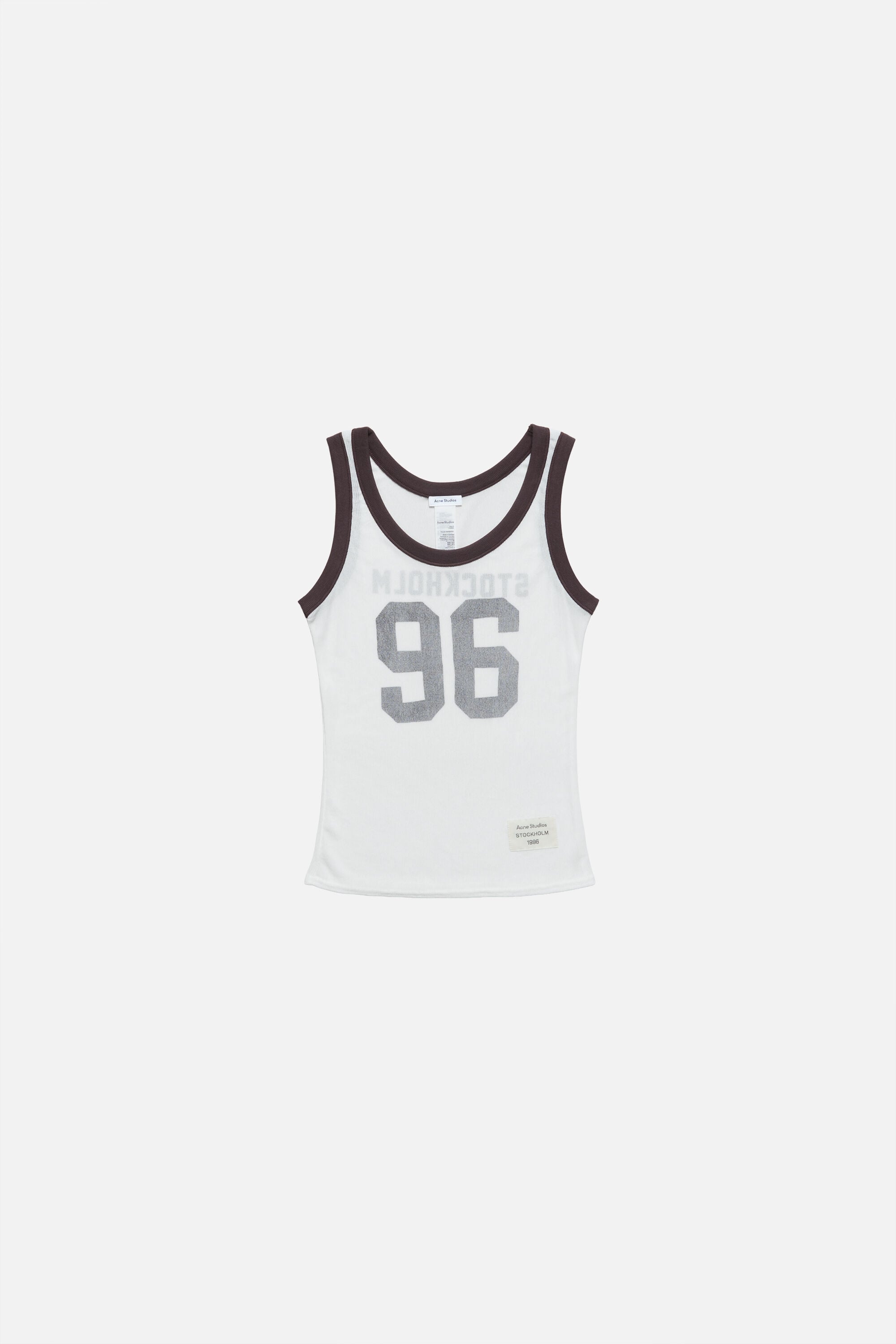 Acne Studios - Sheer logo tank top - Brown/white