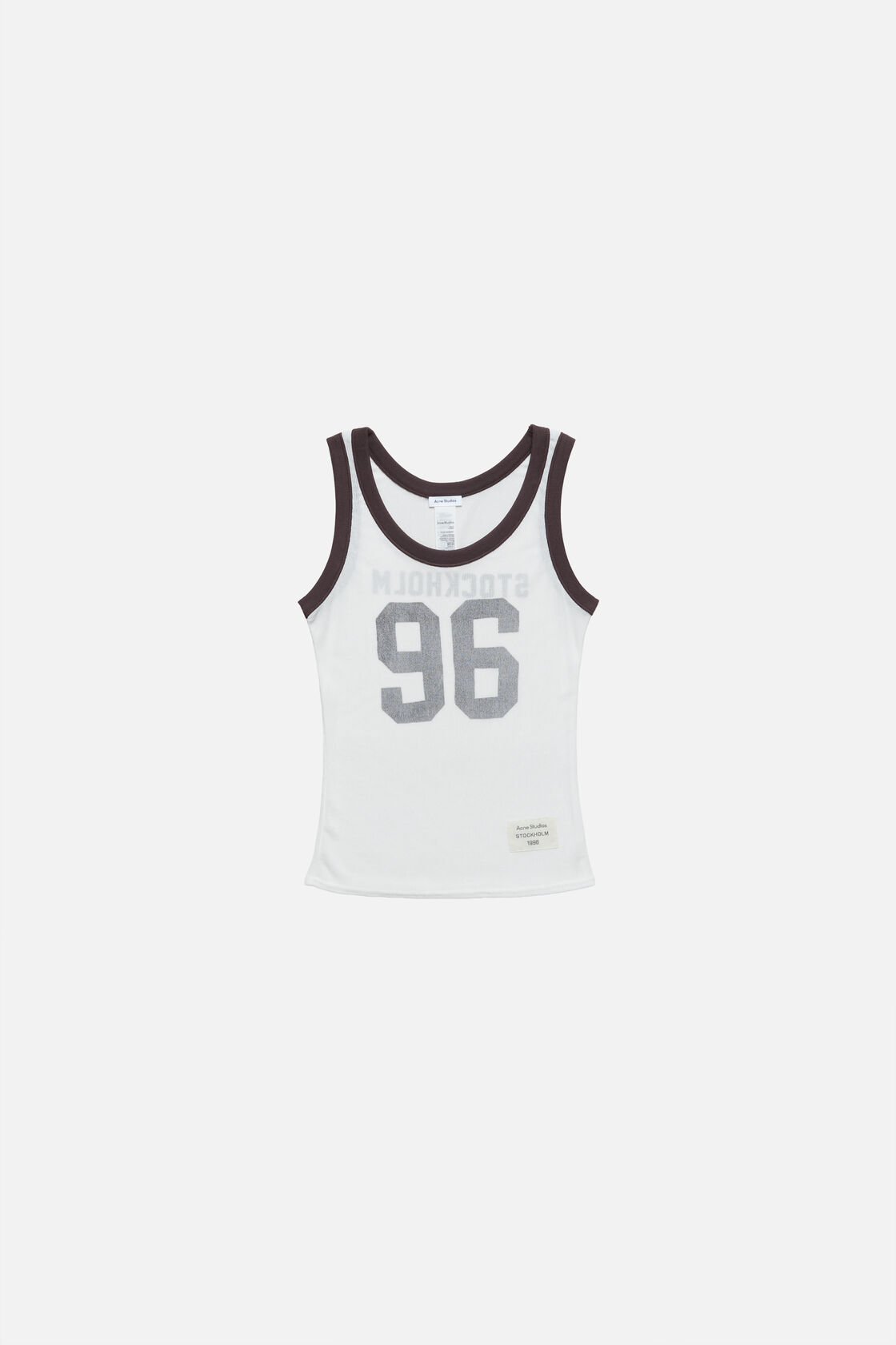 Sheer logo tank top, Brown/white, 2000x