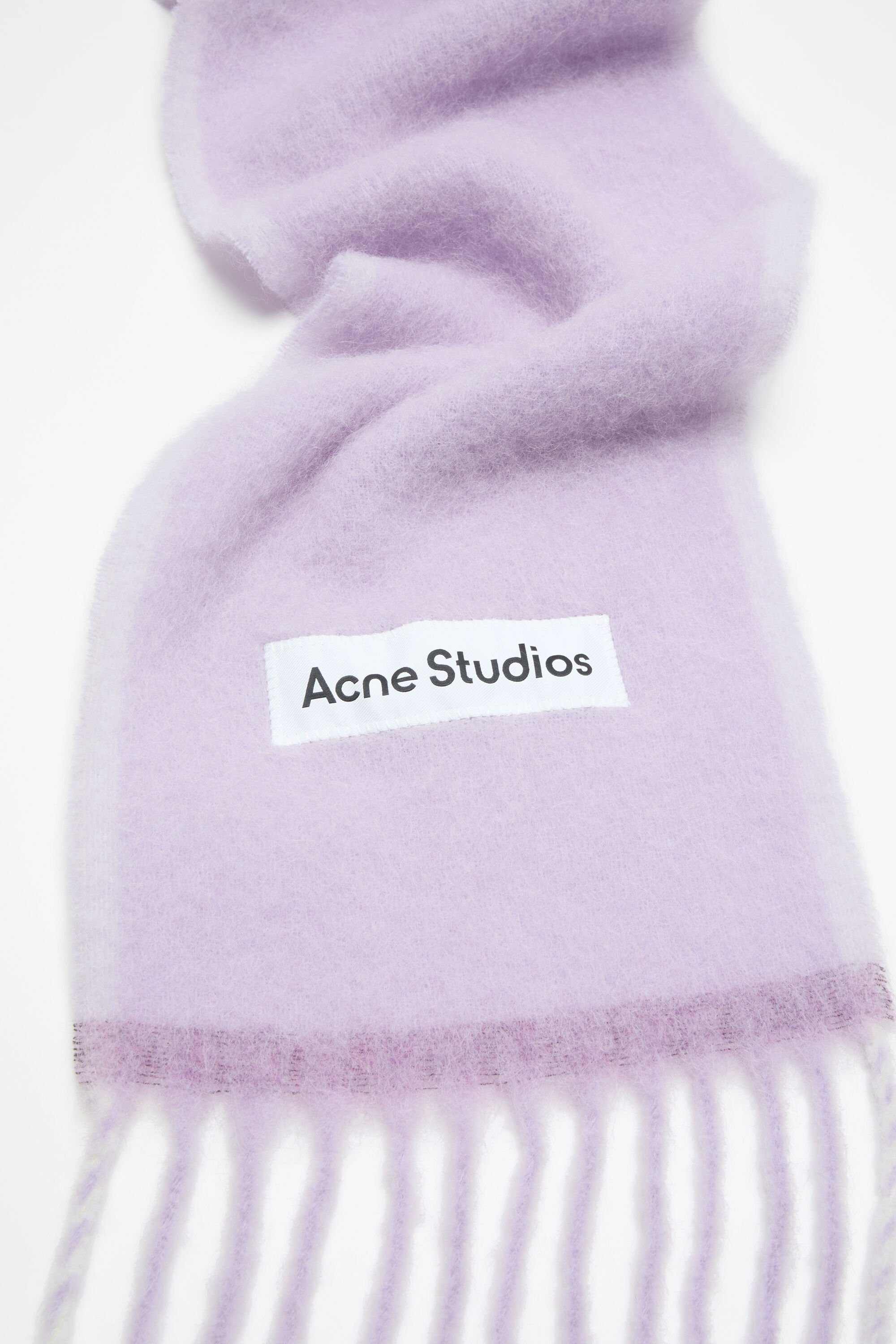 Acne Studios - Wool fringe scarf - Lilac/white