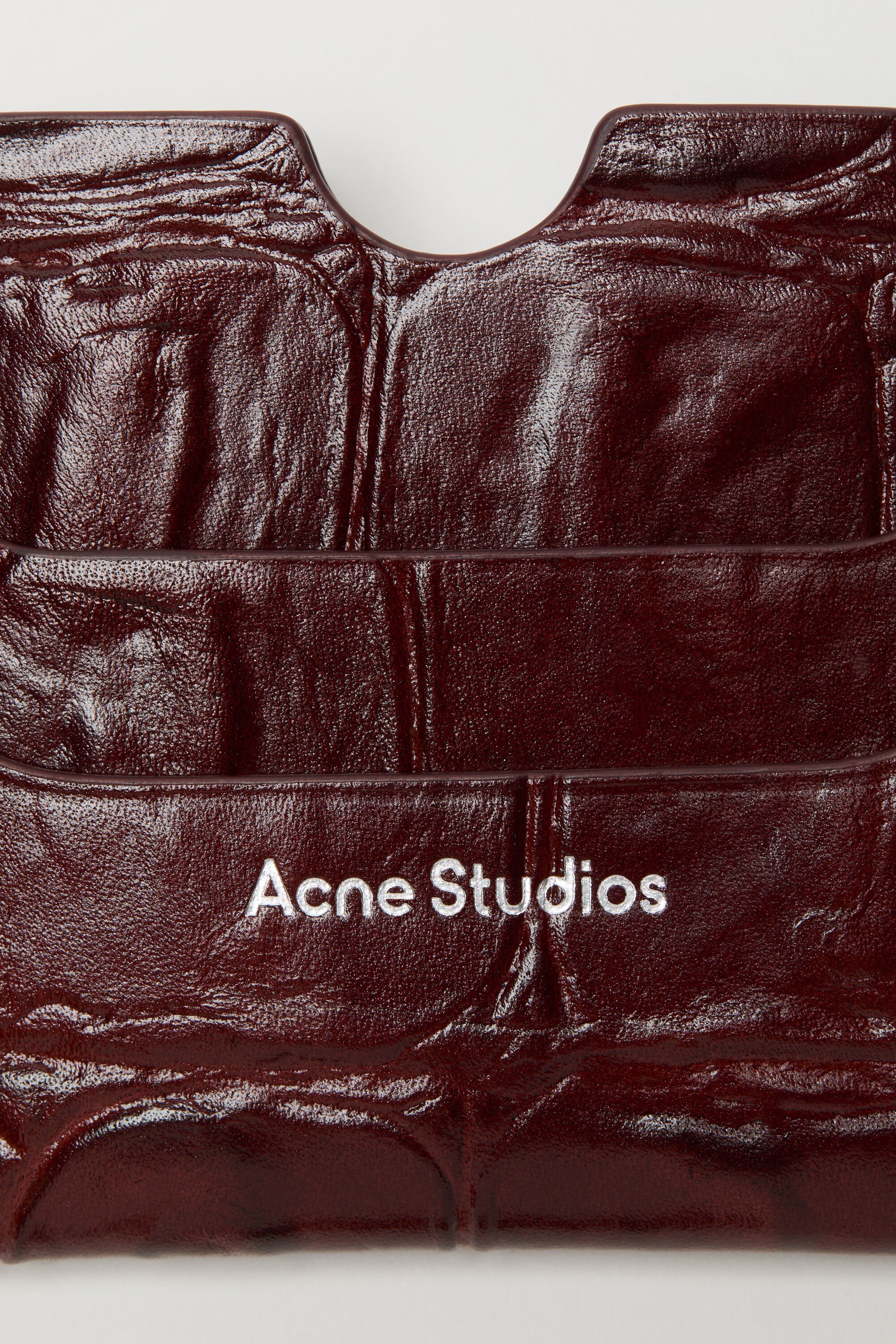 Acne Studios - レザーカードホルダー - バーガンディ