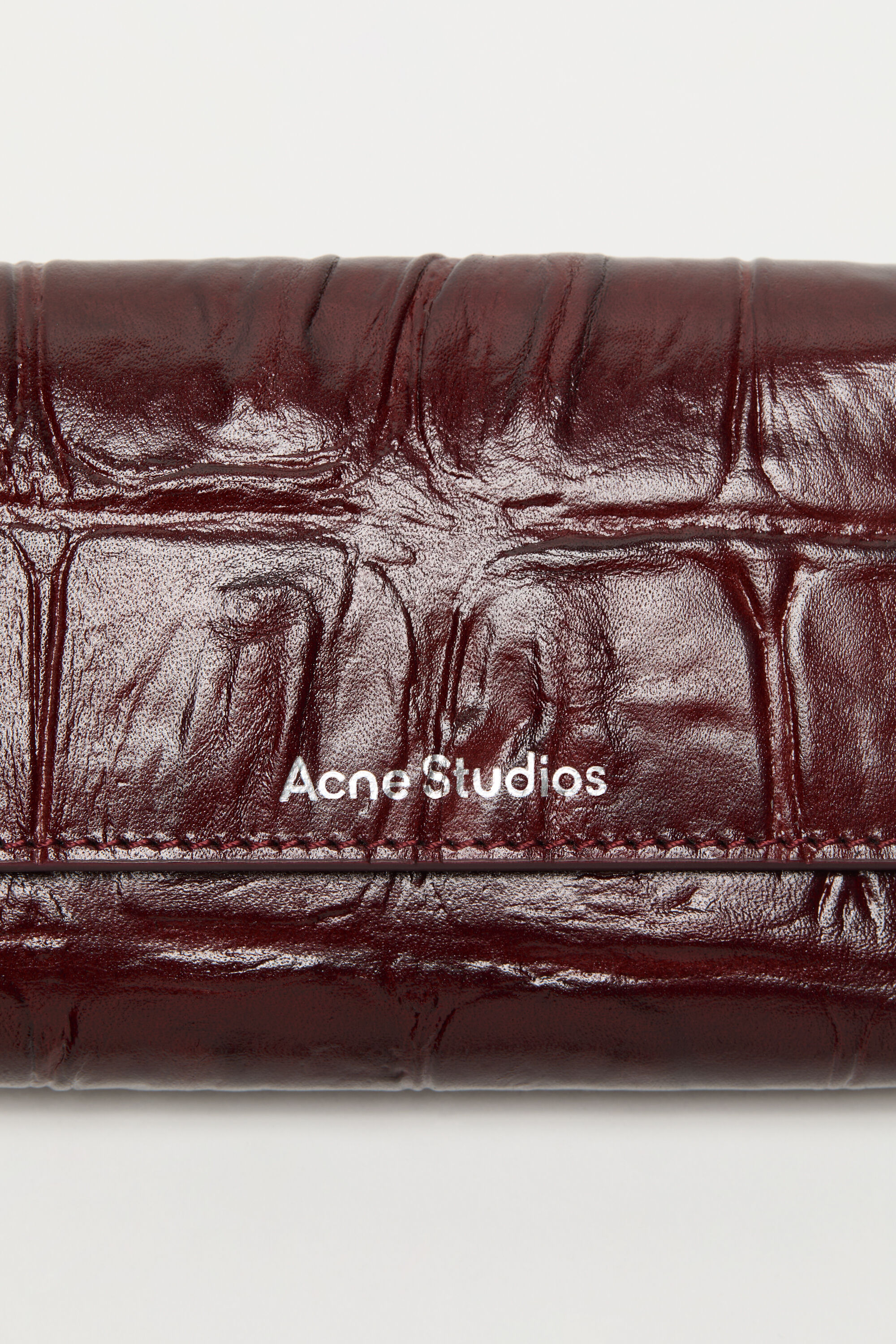 Acne Studios - Trifold leather wallet - Burgundy