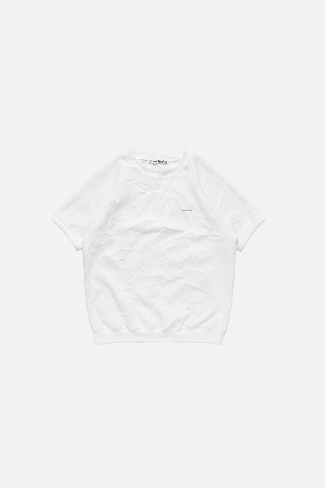 Crinkled fleece t-shirt, White, 2000x