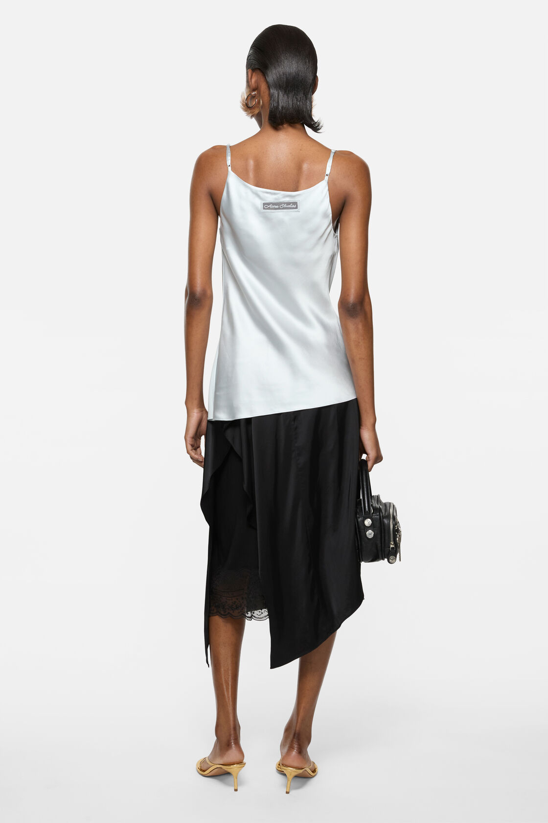 Shiny satin tank top, Ice blue, 2000x