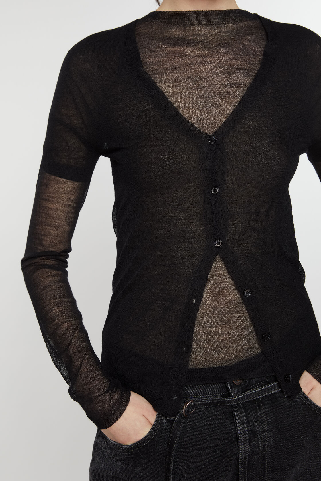 Lightweight cardigan, Black, 2000x
