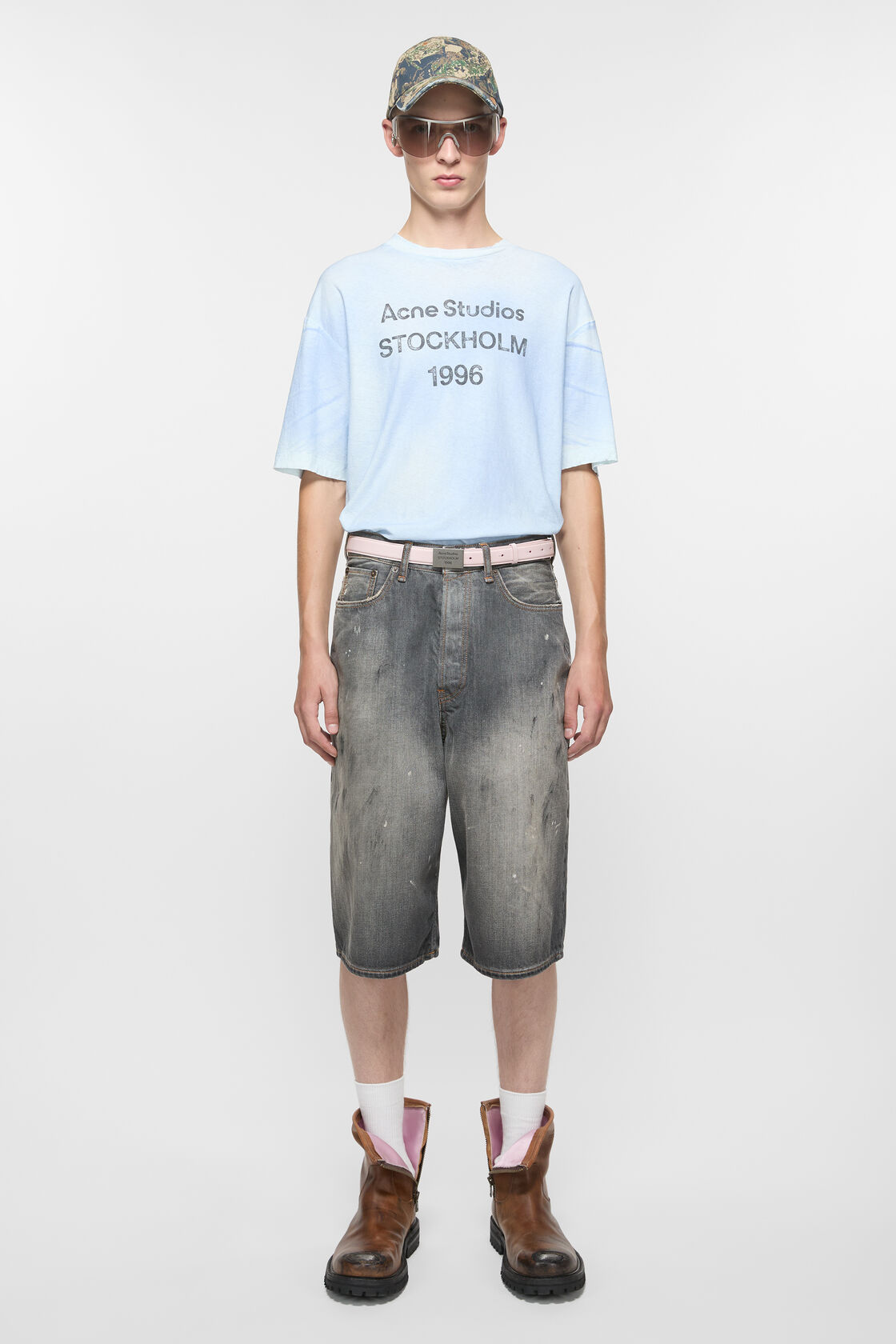 徽标铭牌腰带, 淡粉色, 2000x