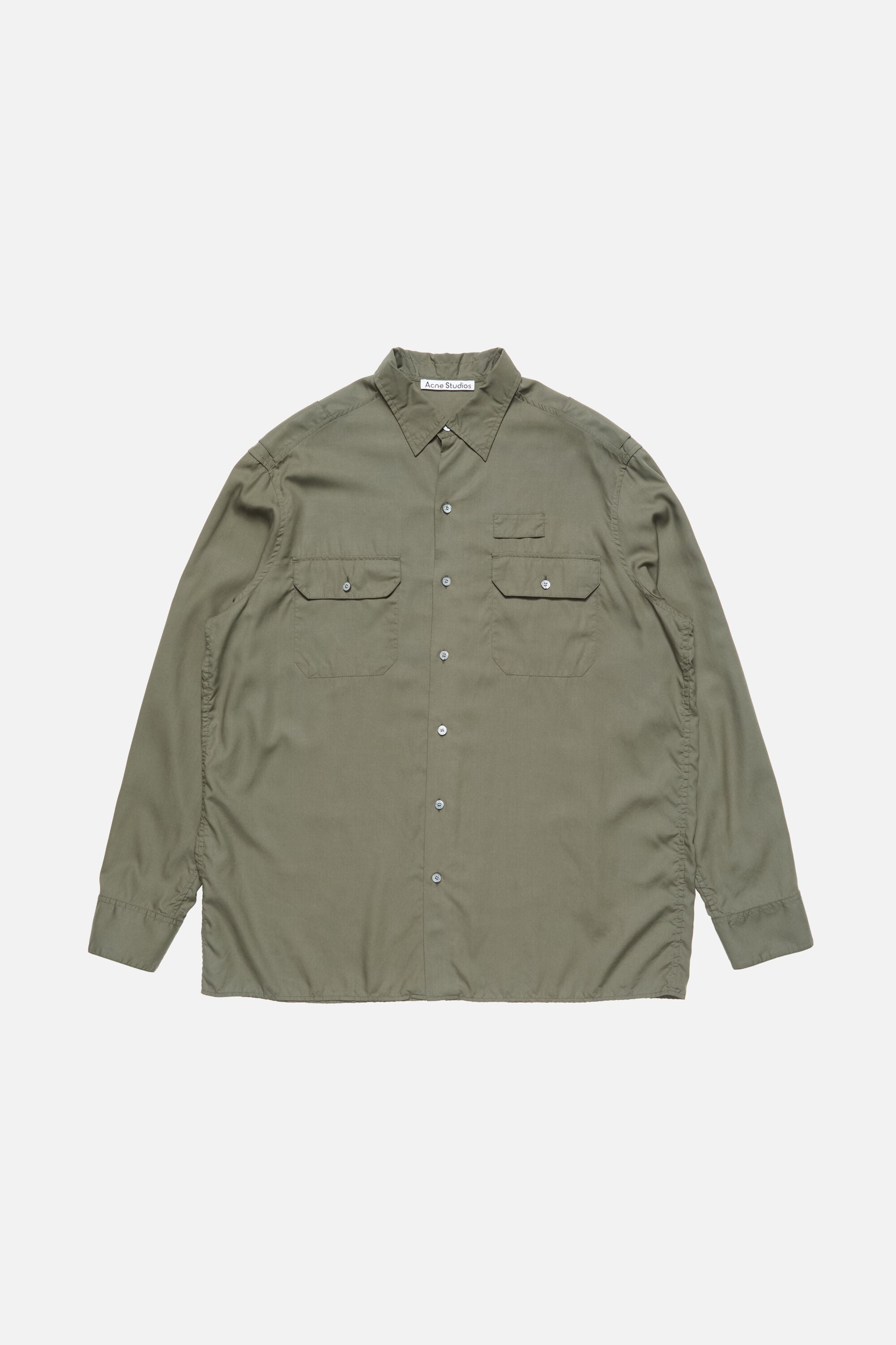 Acne Studios 長袖シャツ 46 オリーブグリーン Acne Studios - Button-up shirt with logo - Olive green