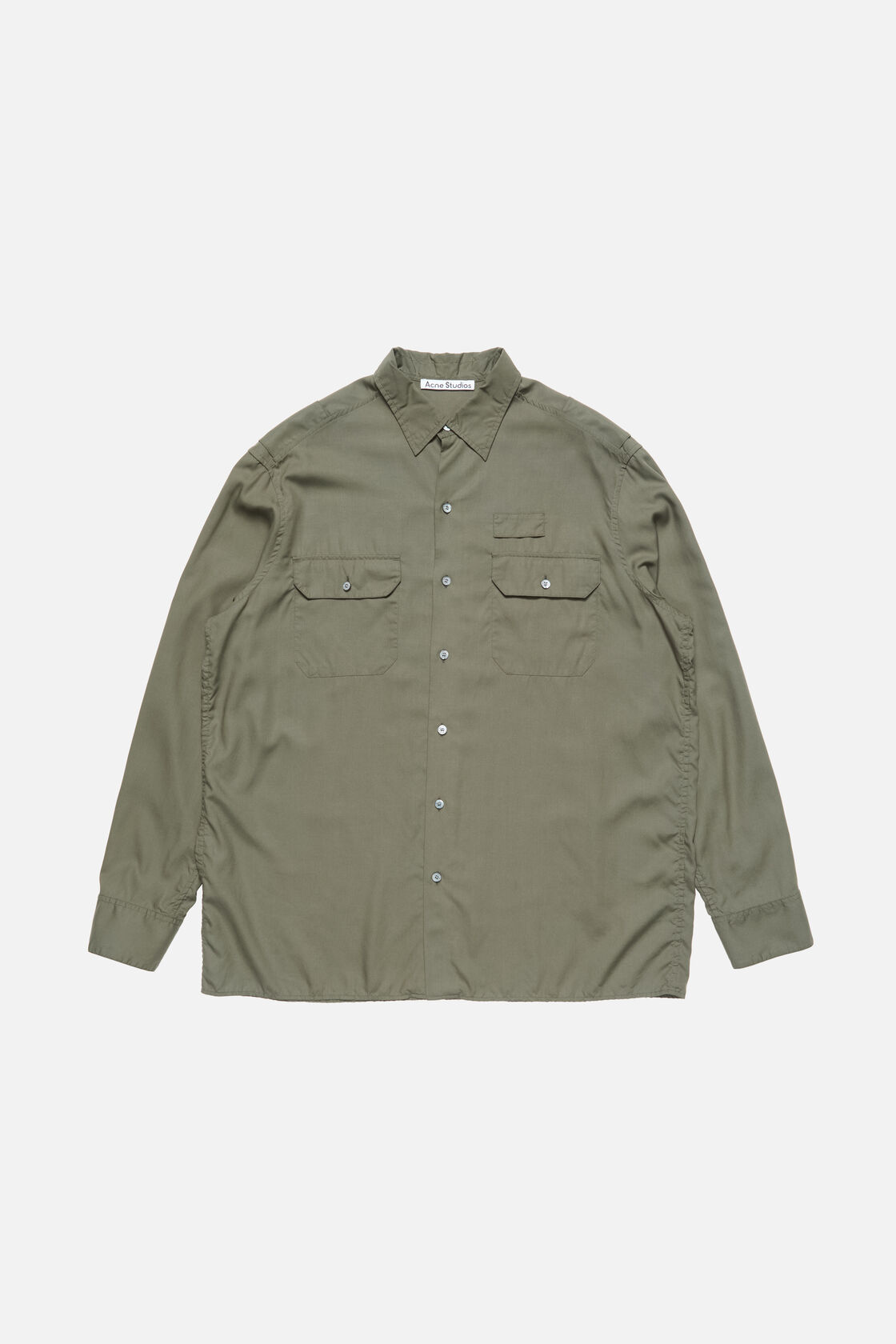 Button-up shirt with logo, Olive green, 2000x