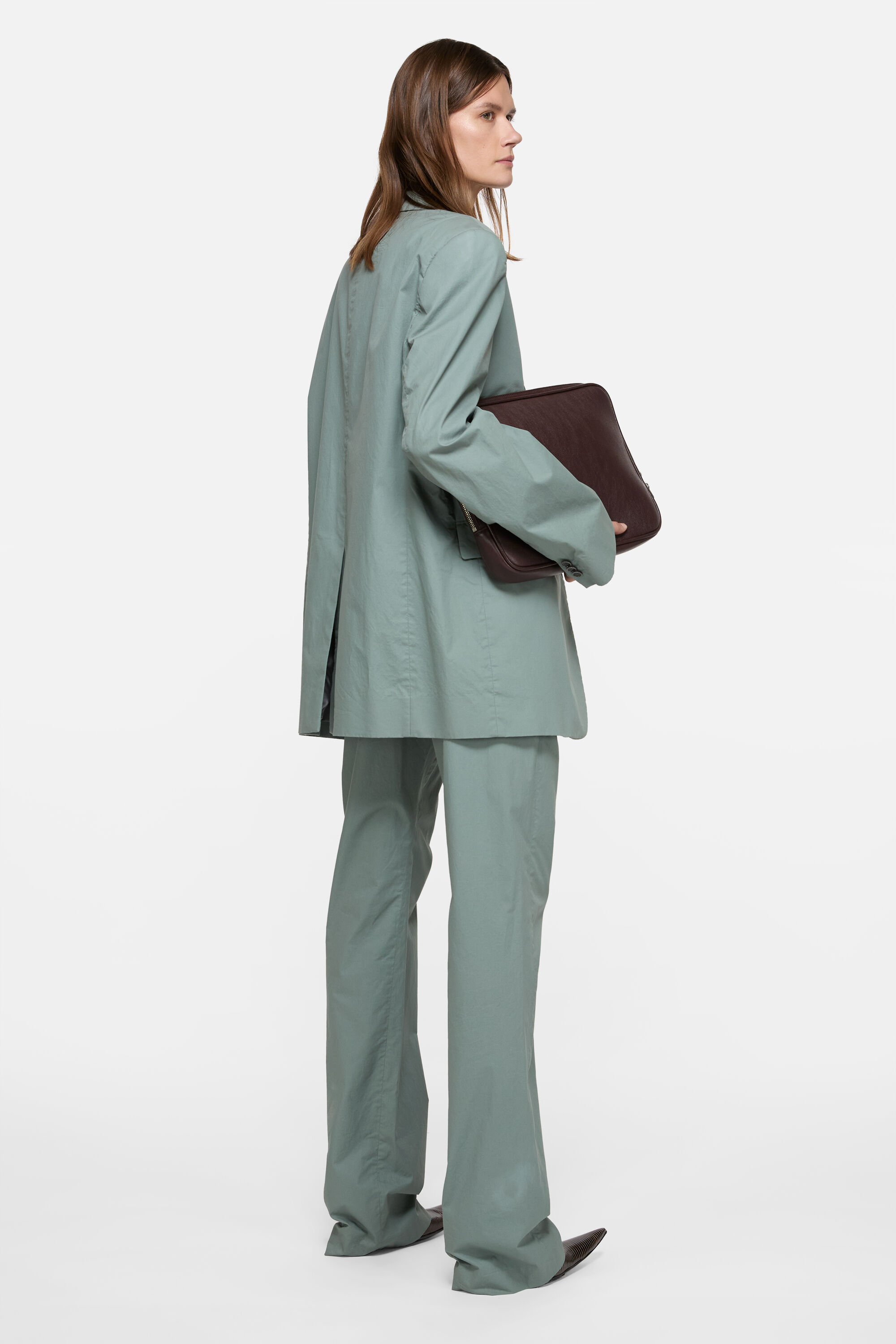 Acne Studios - Suit jacket with scarf - Eucalyptus green