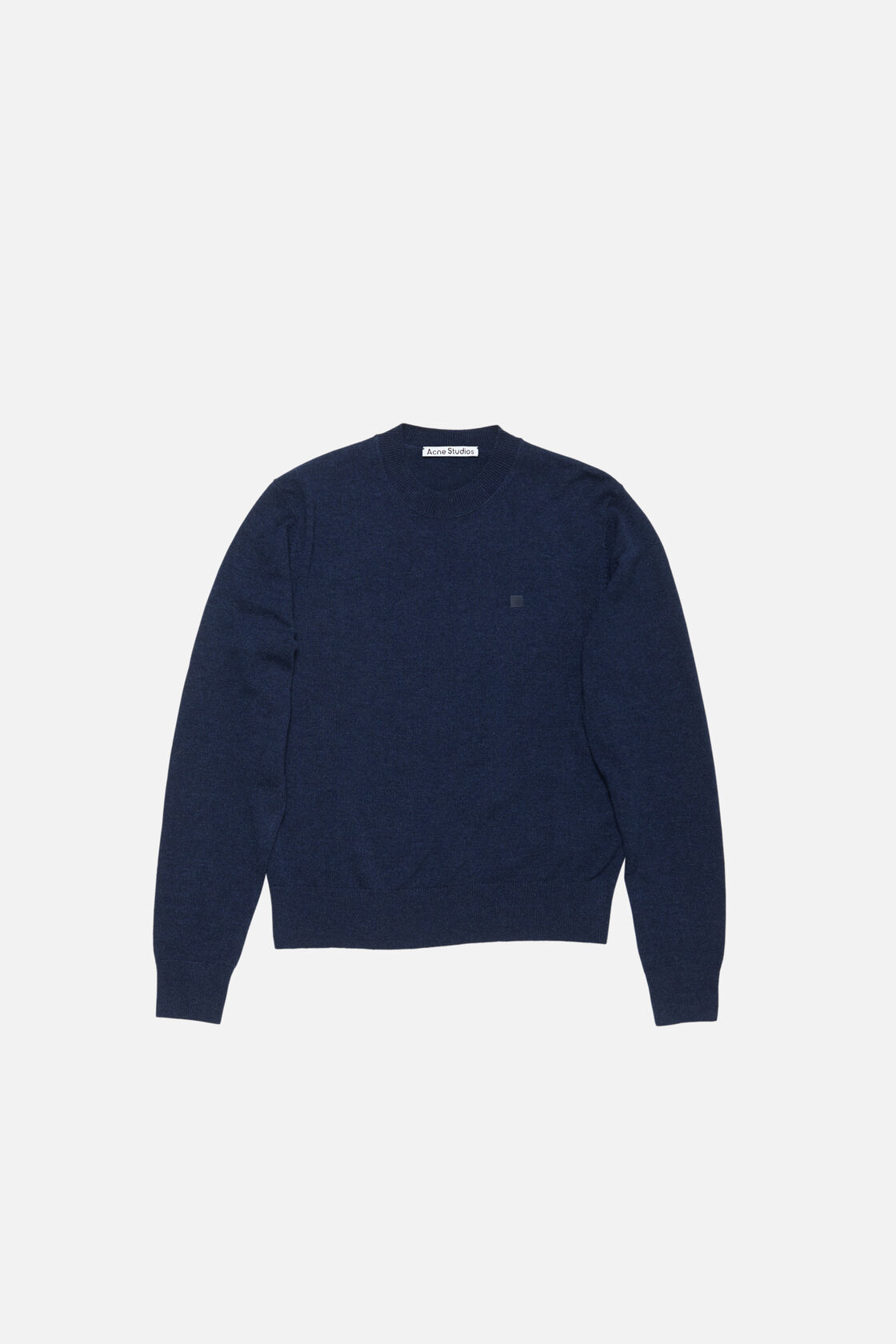 Crewneck jumper - Yak wool, Navy melange, 2000x