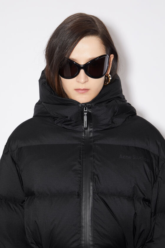 Acne Studios - フード付きパファージャケット - ブラック
