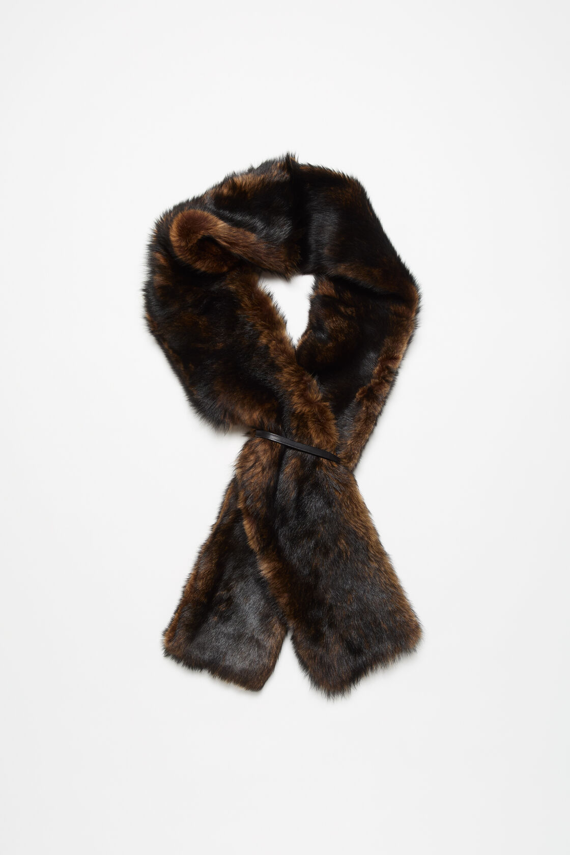 Shearling scarf, Rust brown, 2000x