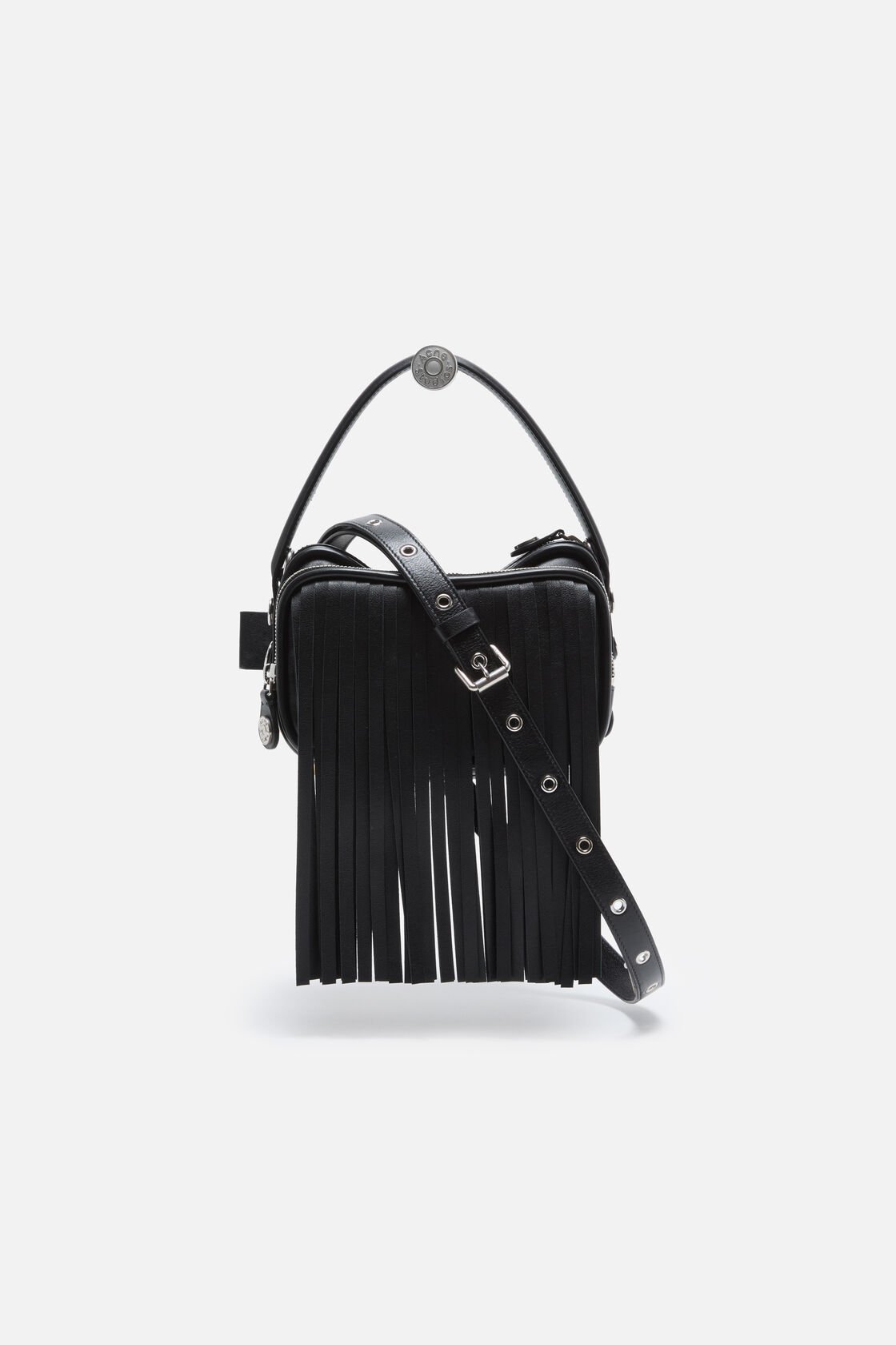 Camero kit fringed crossbody bag, Black, 2000x